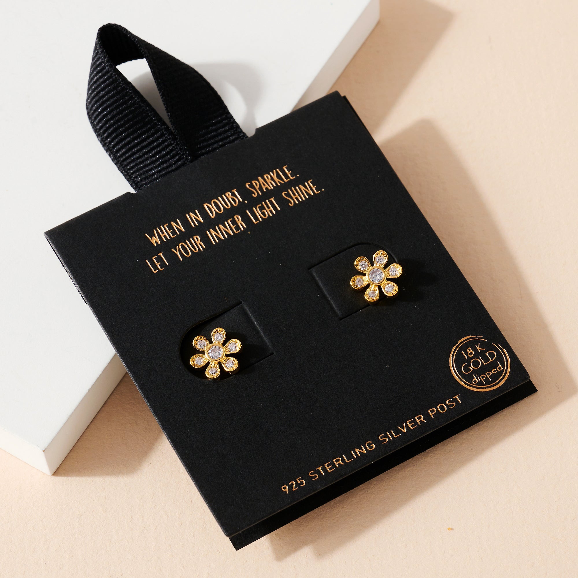 Flower CZ Stud Earrings