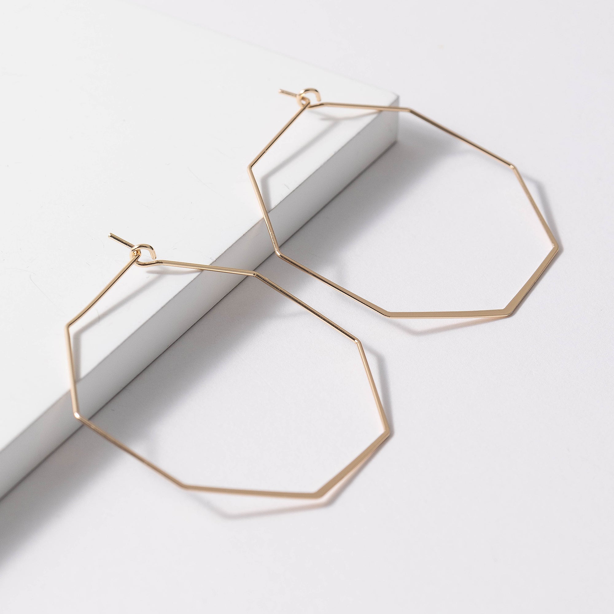 Hexagon Hoop Earrings