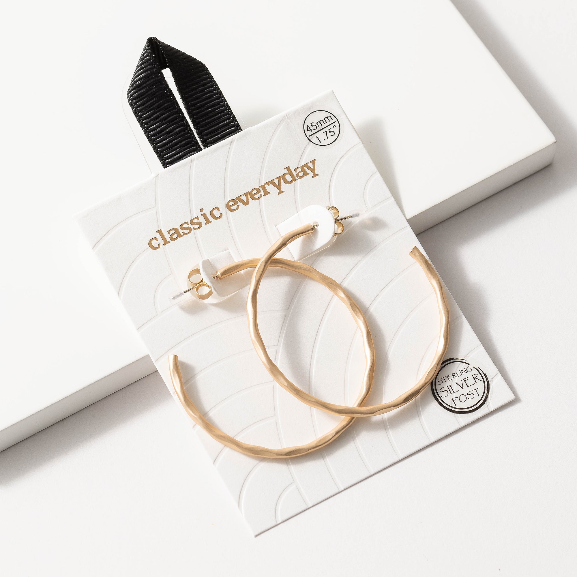 Hammered Open Hoop Earrings