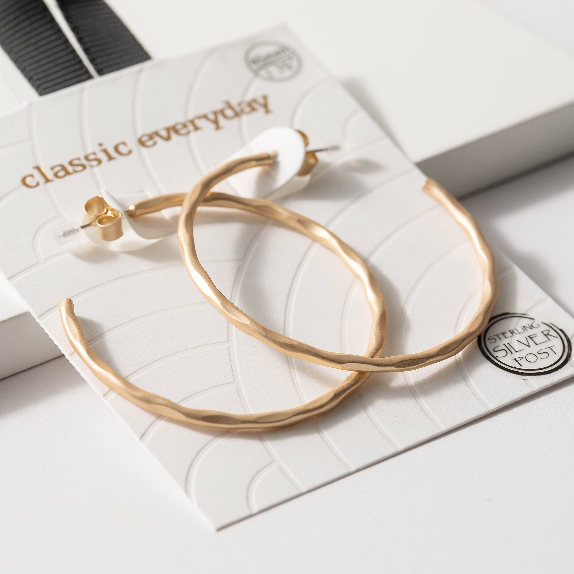 Hammered Open Hoop Earrings