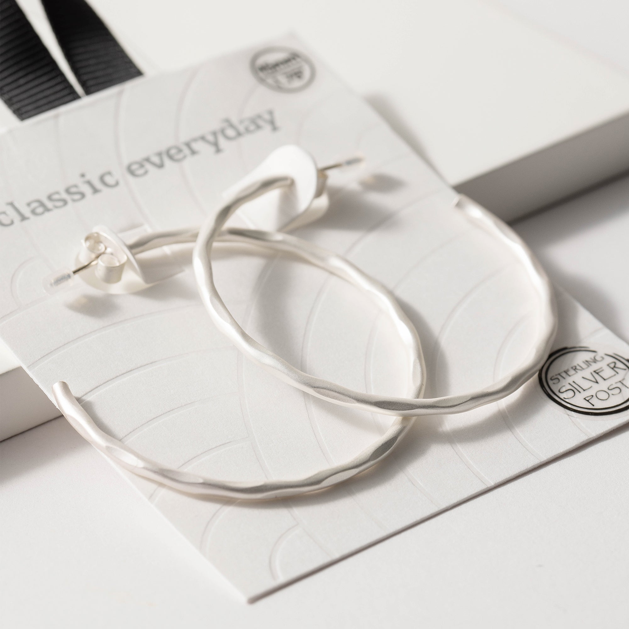 Hammered Open Hoop Earrings