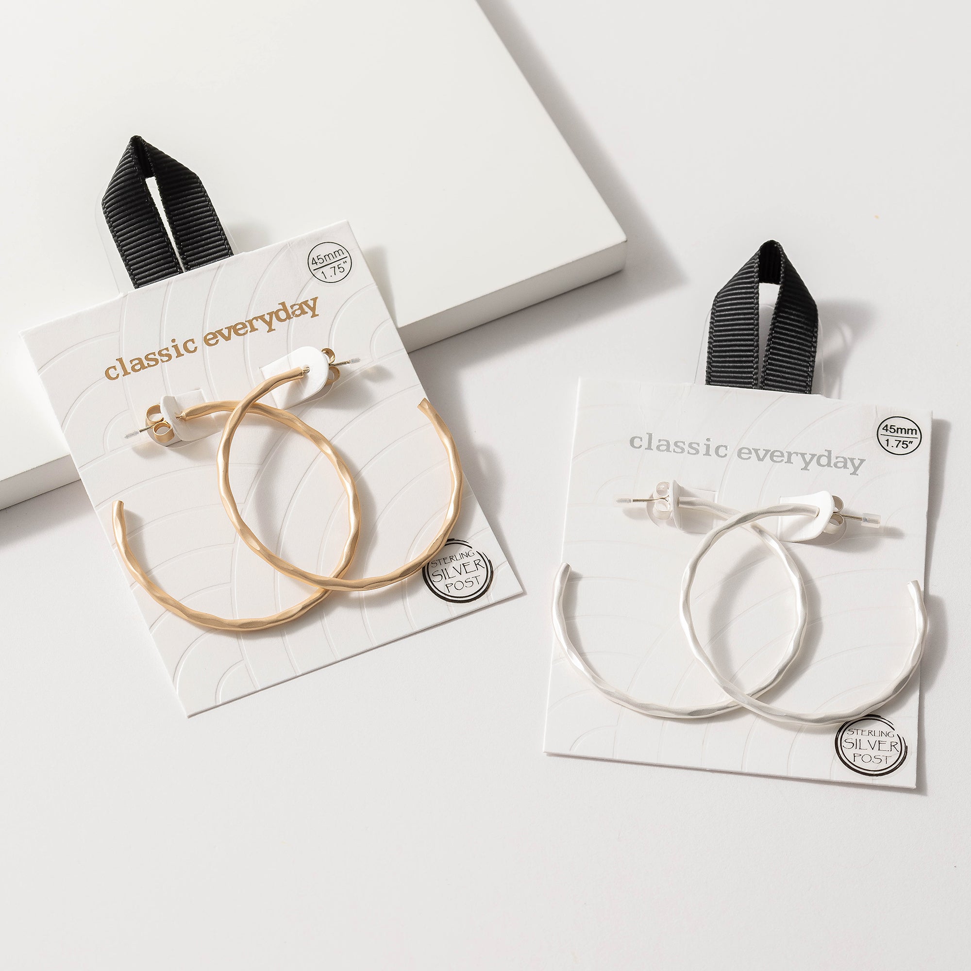 Hammered Open Hoop Earrings