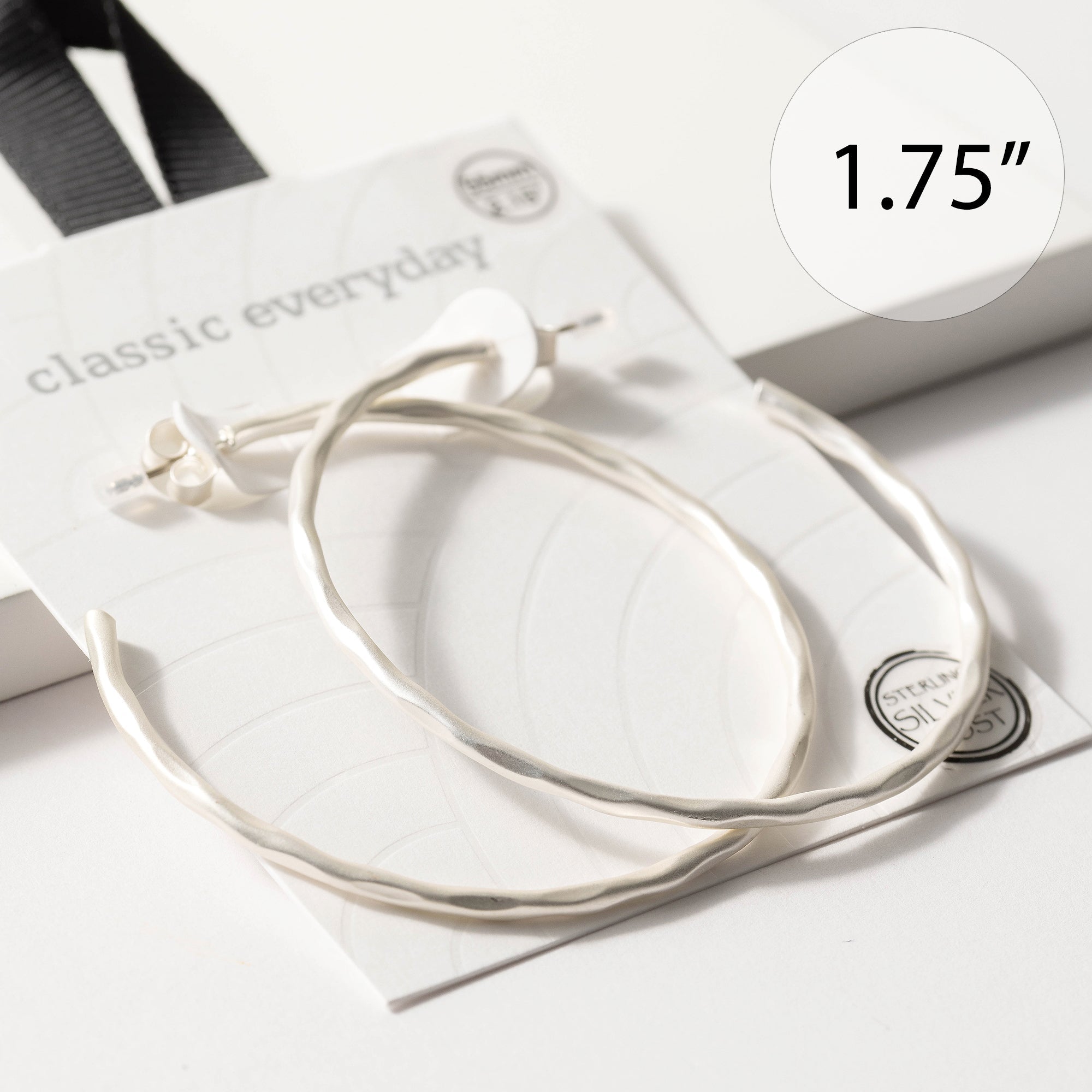 Hammered Open Hoop Earrings