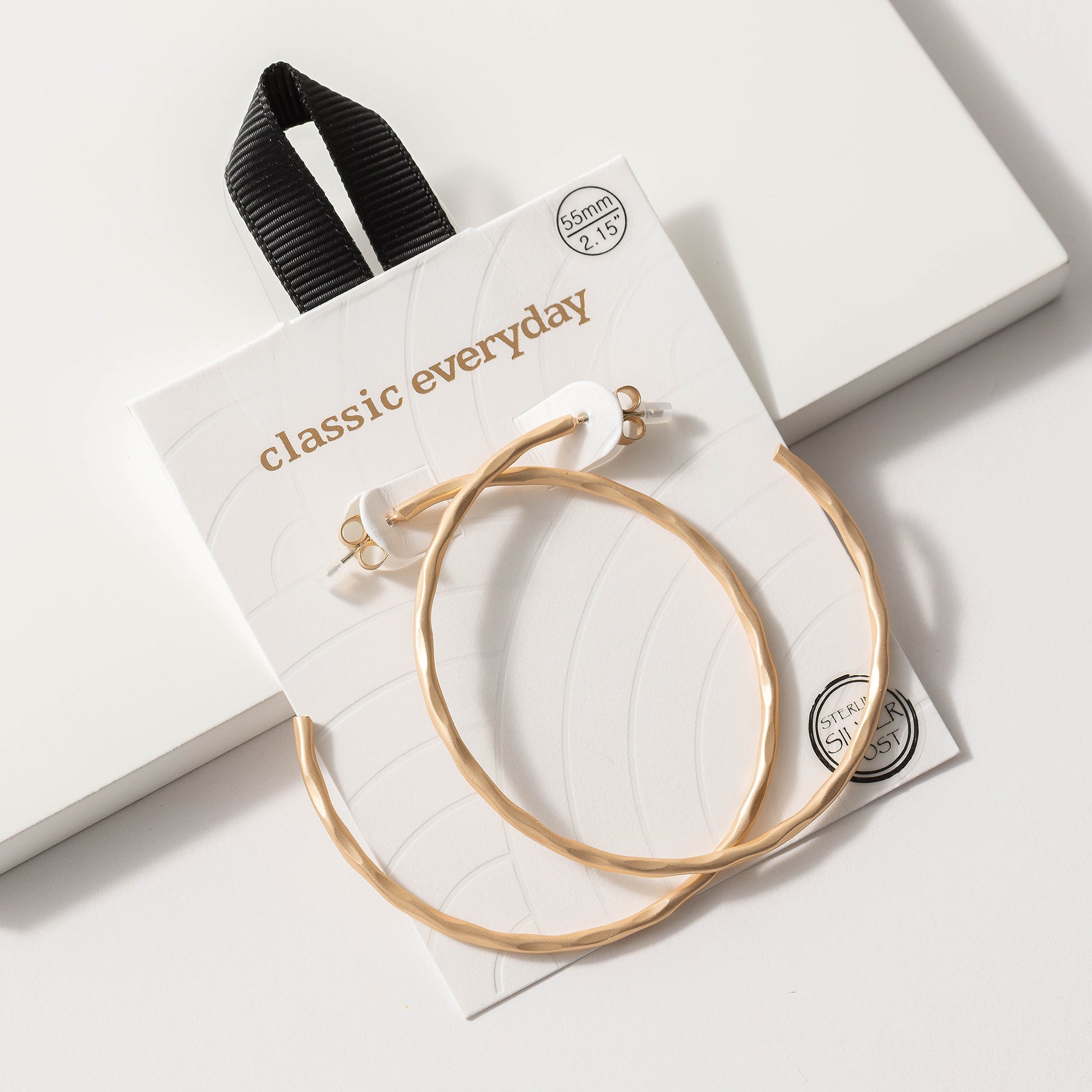 Hammered Open Hoop Earrings