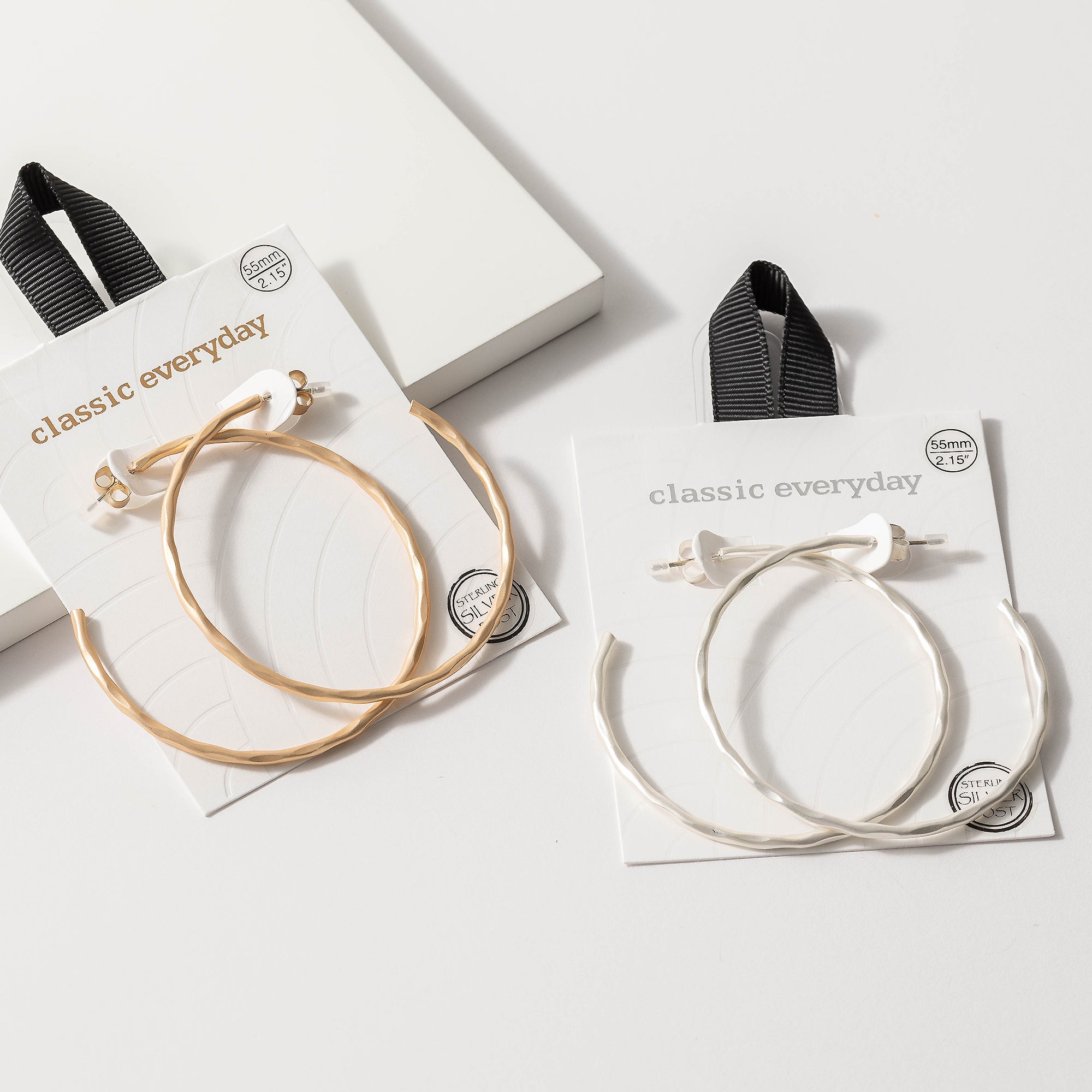 Hammered Open Hoop Earrings