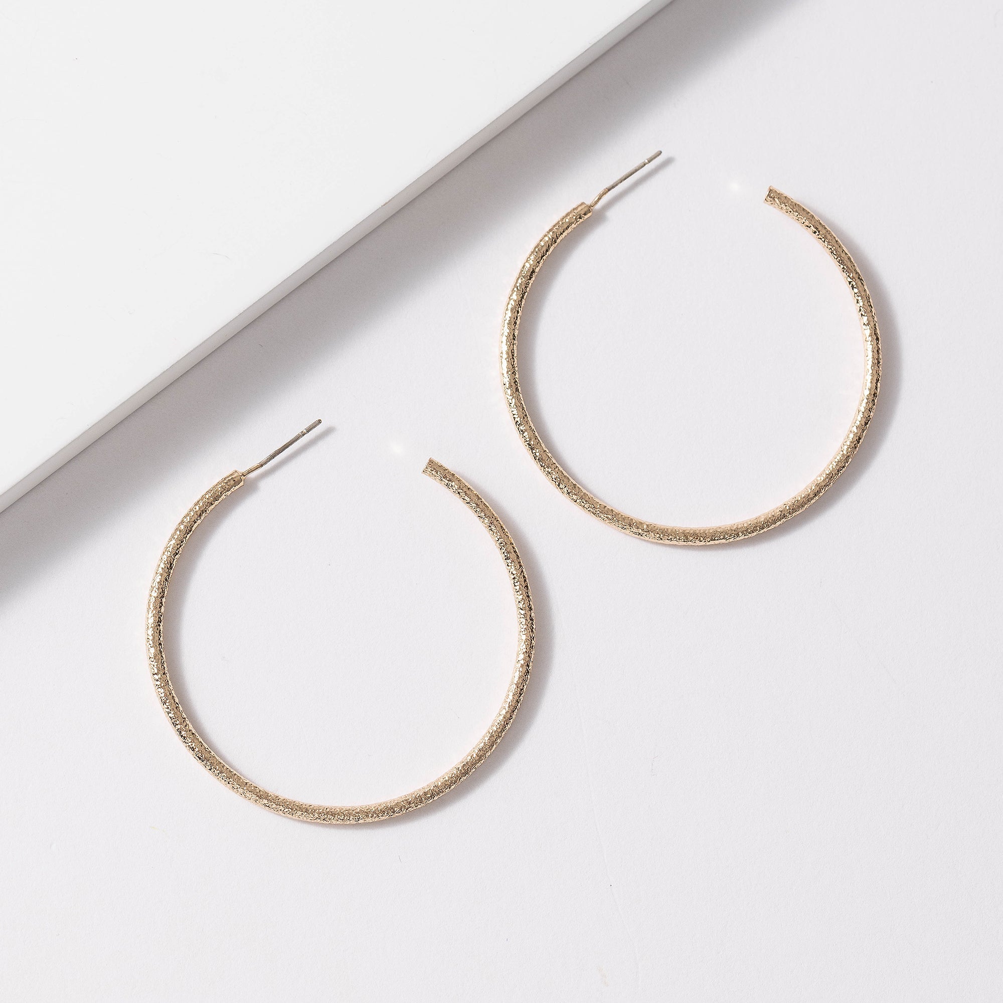 Textured Open Hoop Earrings