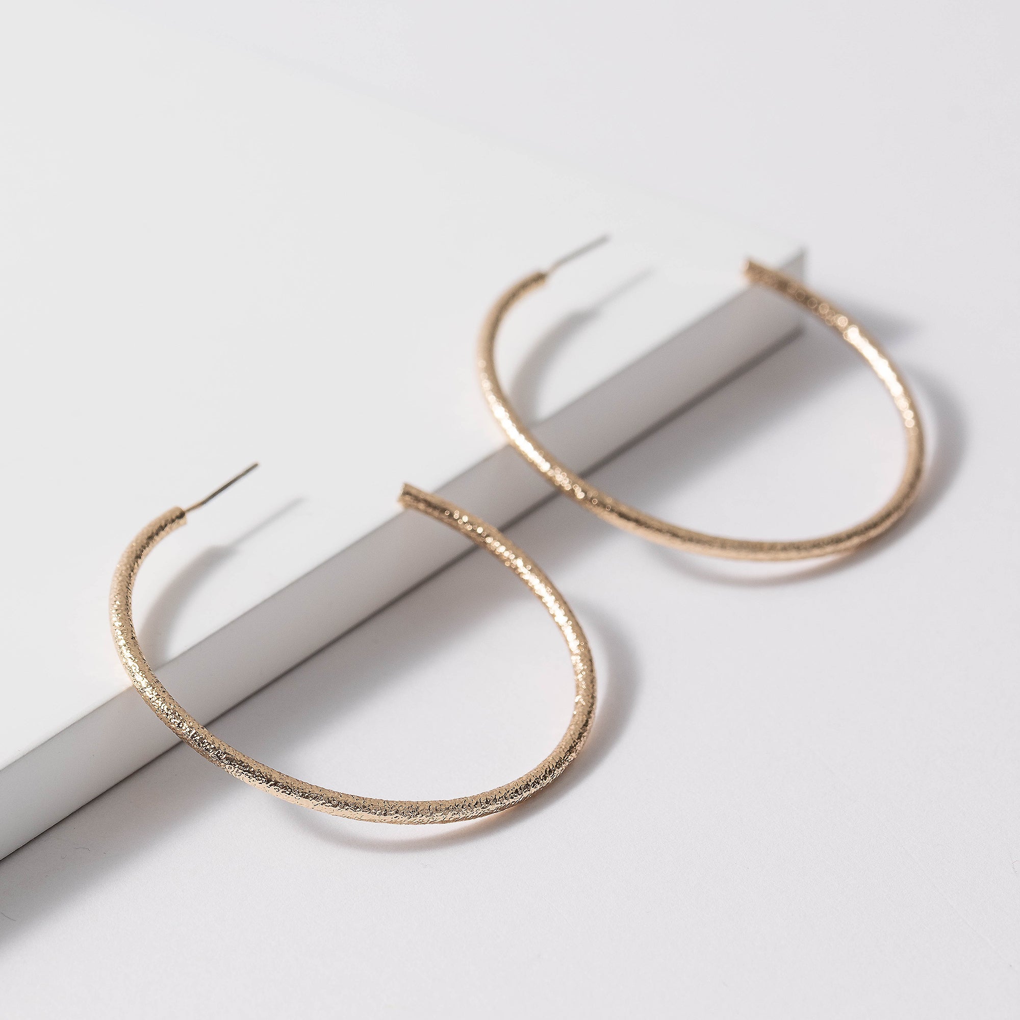 Textured Open Hoop Earrings