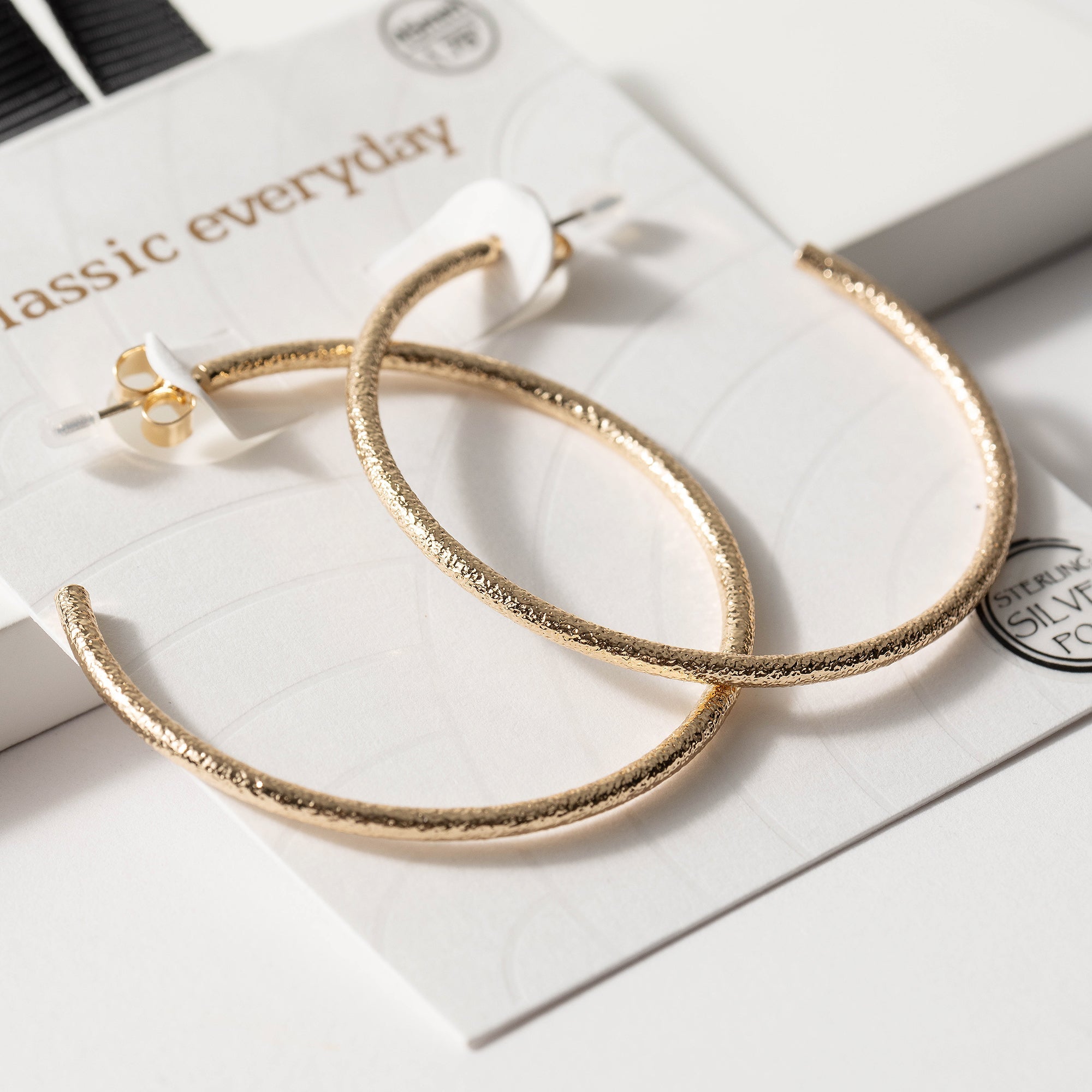 Textured Open Hoop Earrings