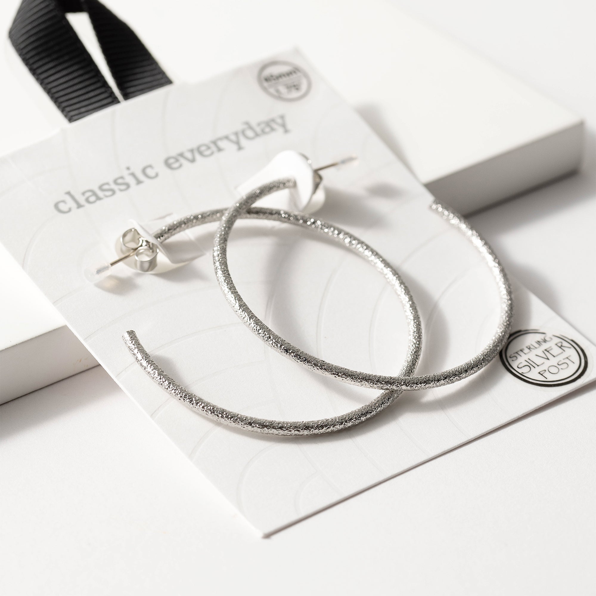 Textured Open Hoop Earrings