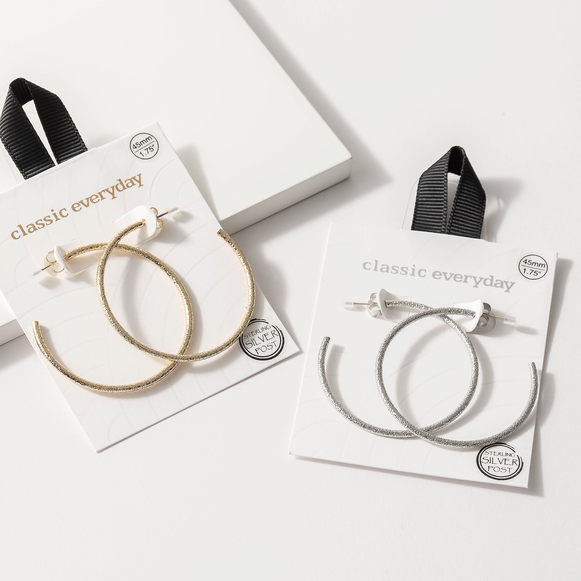 Textured Open Hoop Earrings