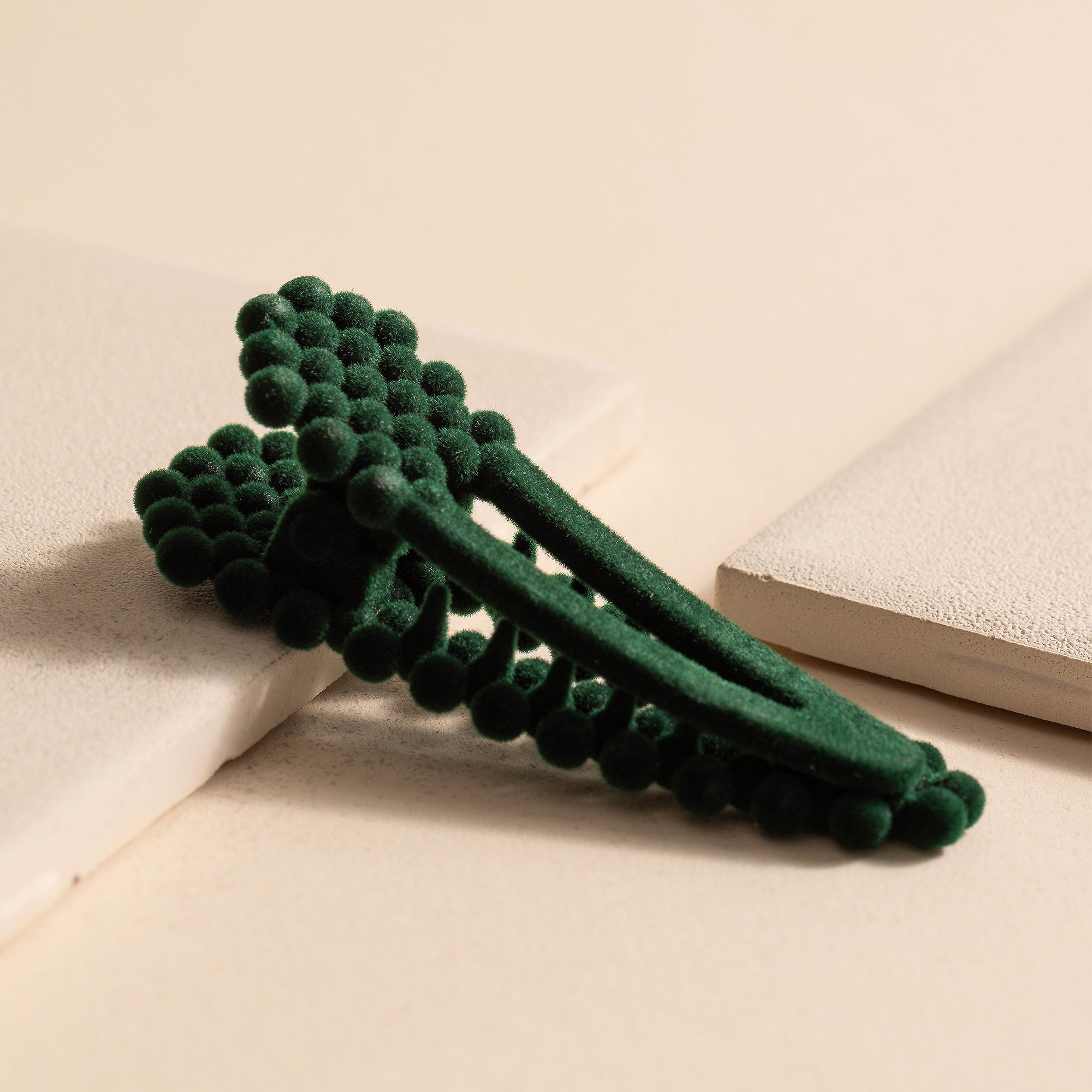 Mini Velvet Beads Hair Clips