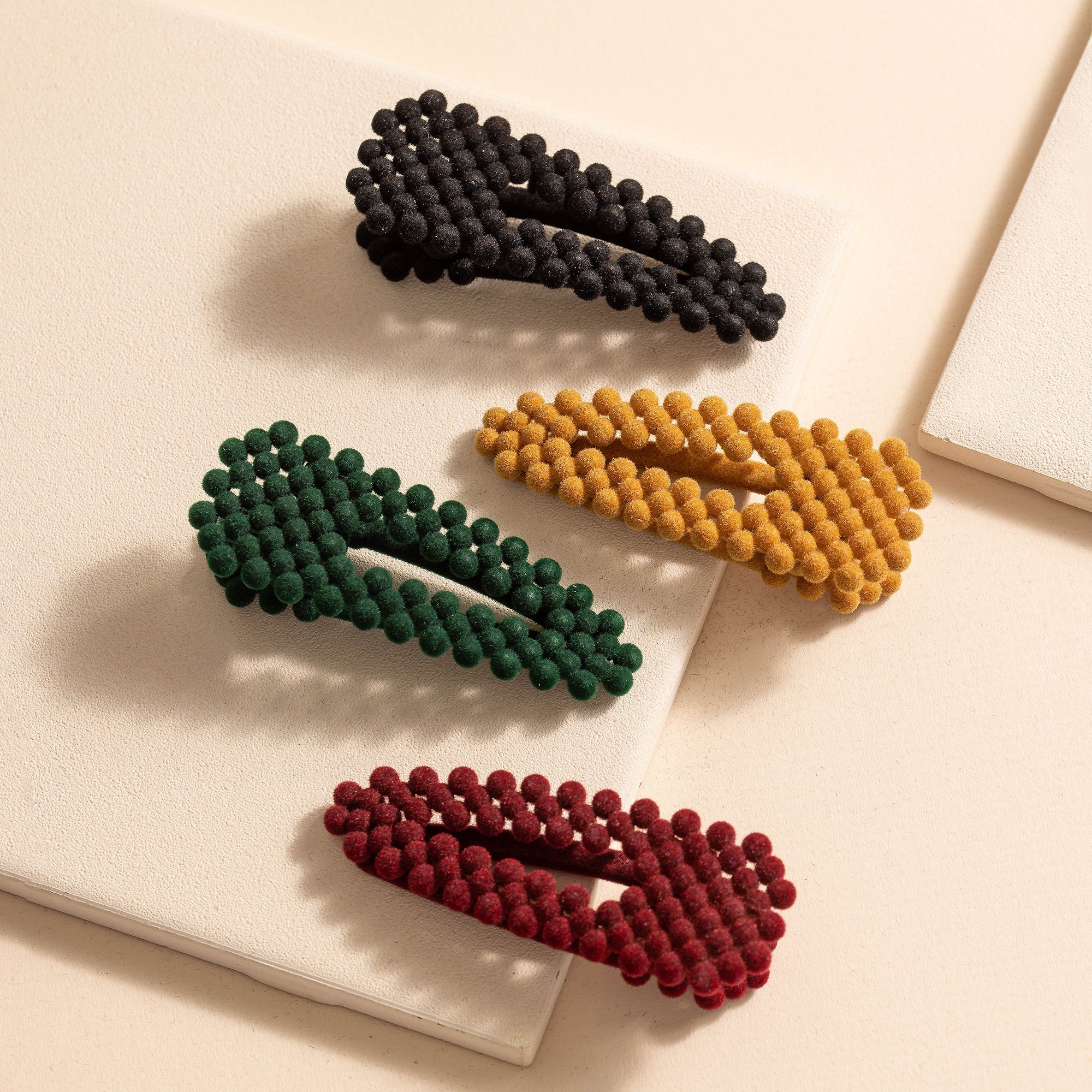 Mini Velvet Beads Hair Clips