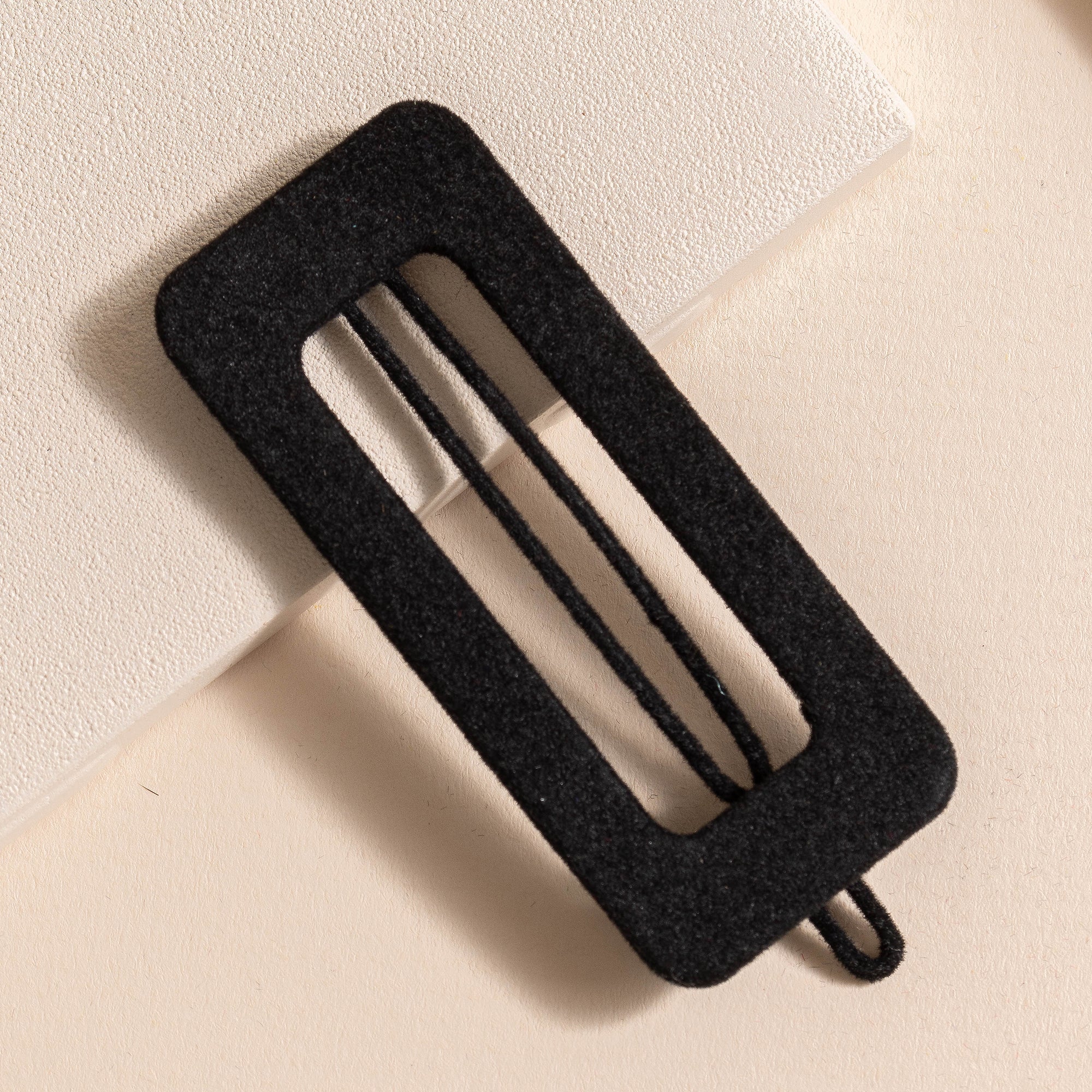 Rectangular Cut Out Velvet Hair Clips