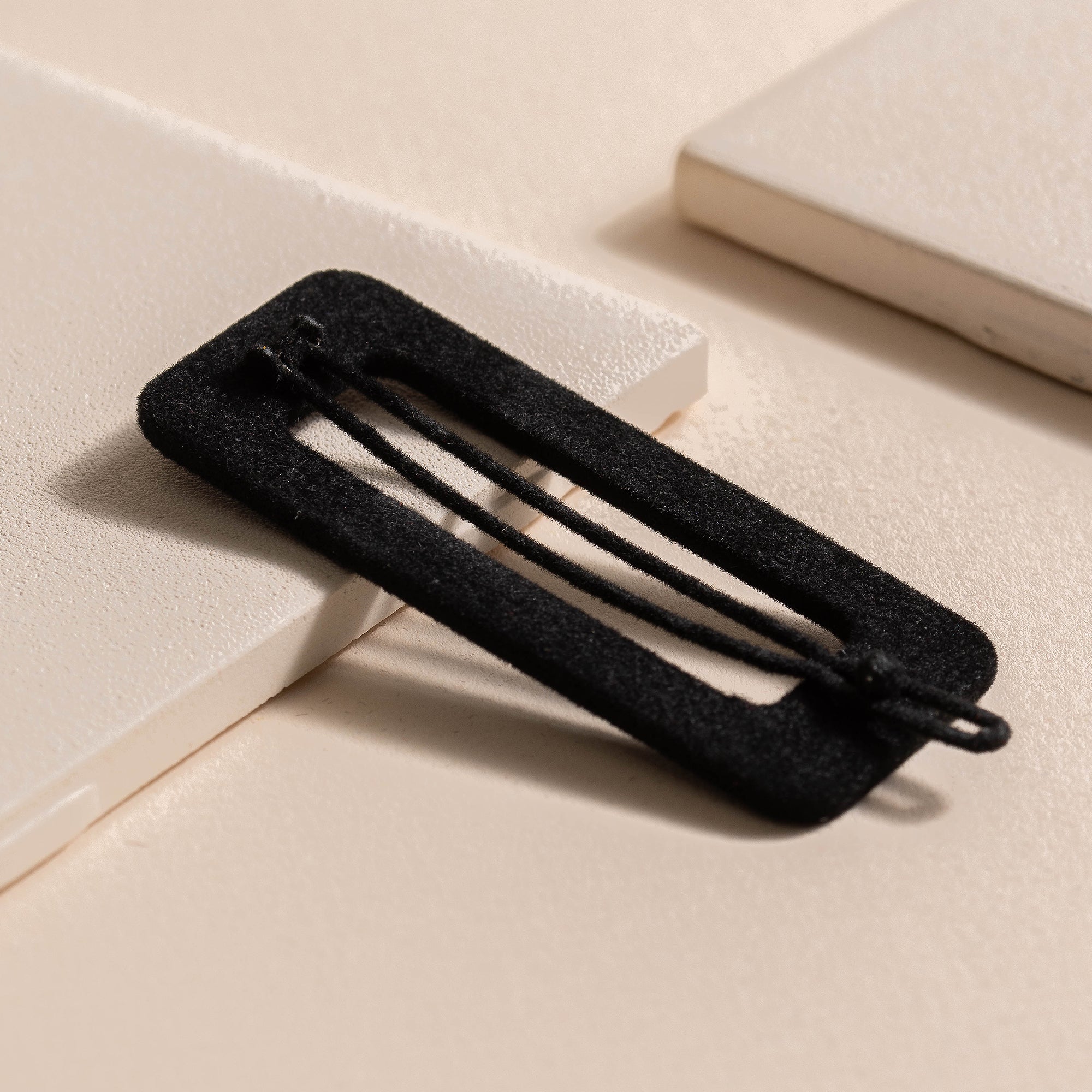 Rectangular Cut Out Velvet Hair Clips