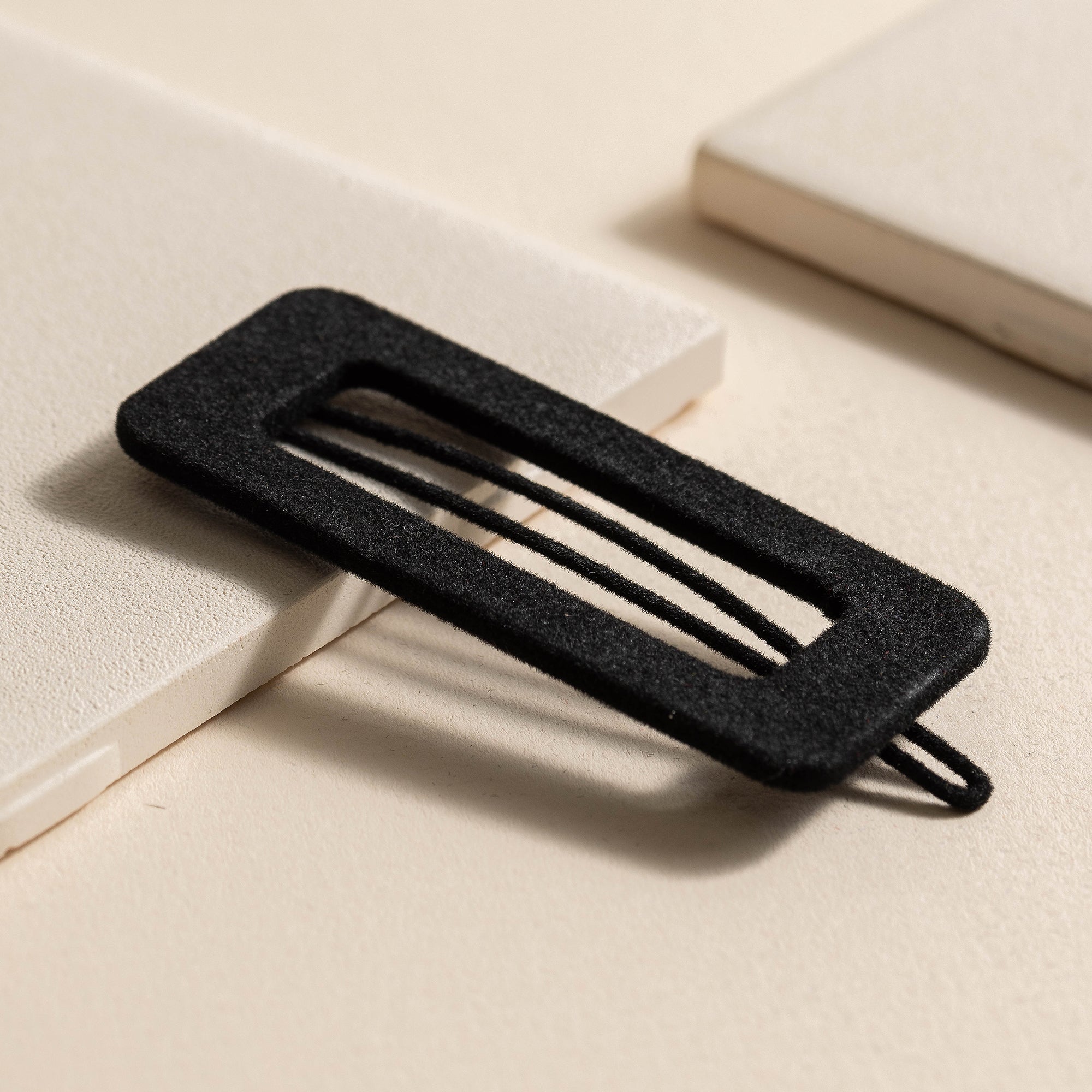 Rectangular Cut Out Velvet Hair Clips