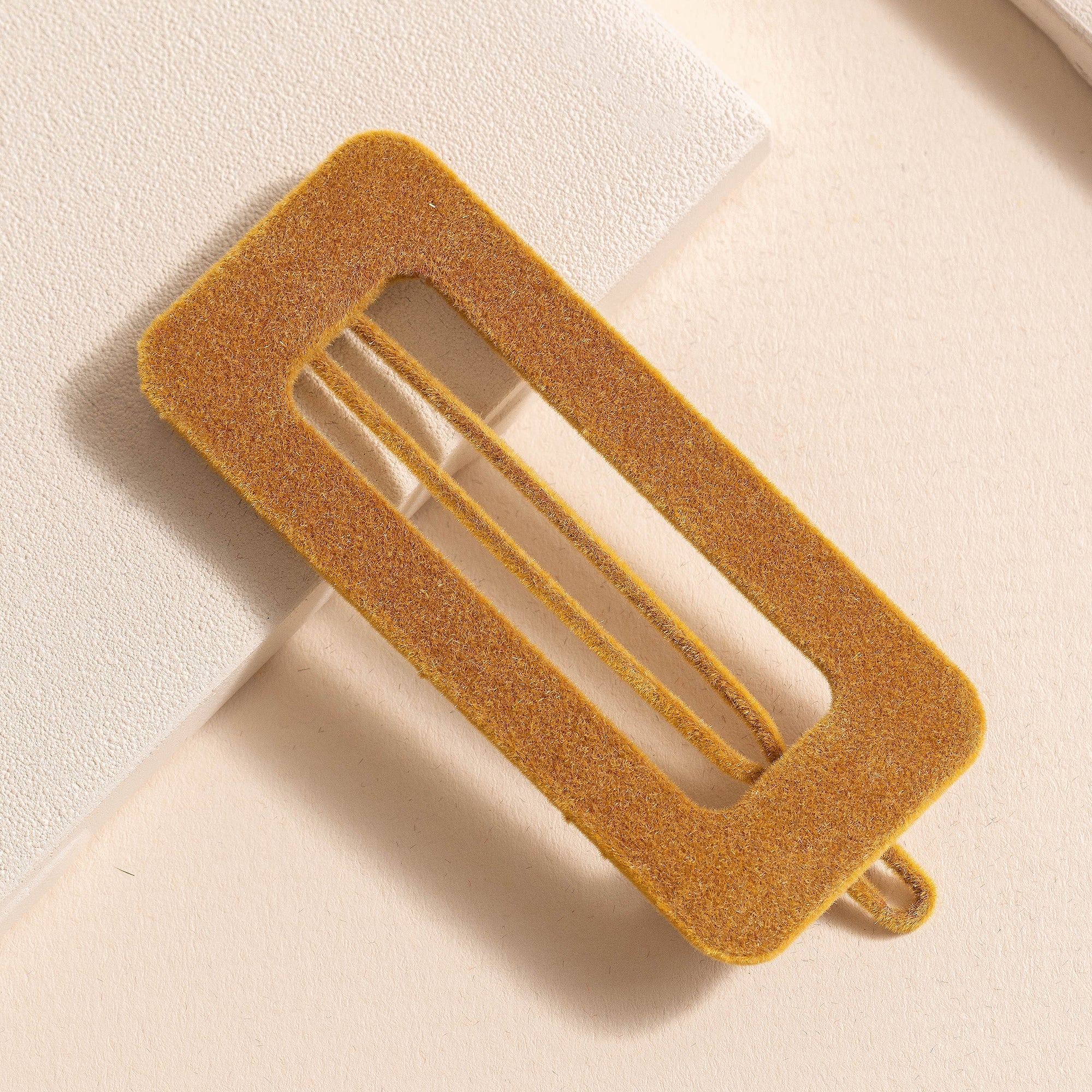 Rectangular Cut Out Velvet Hair Clips
