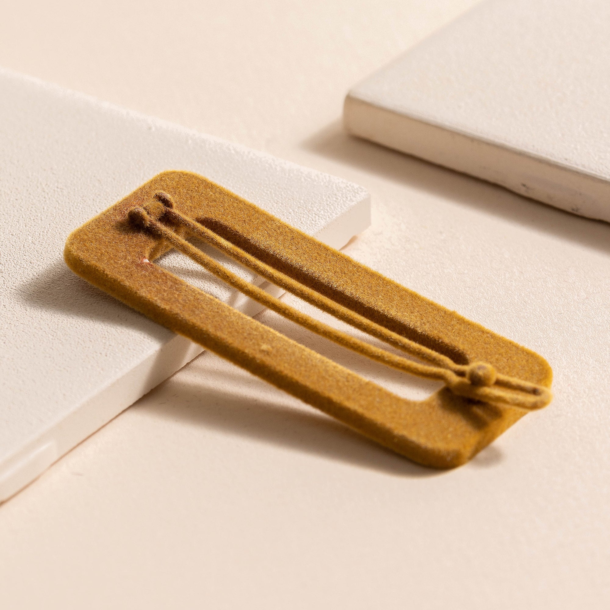 Rectangular Cut Out Velvet Hair Clips