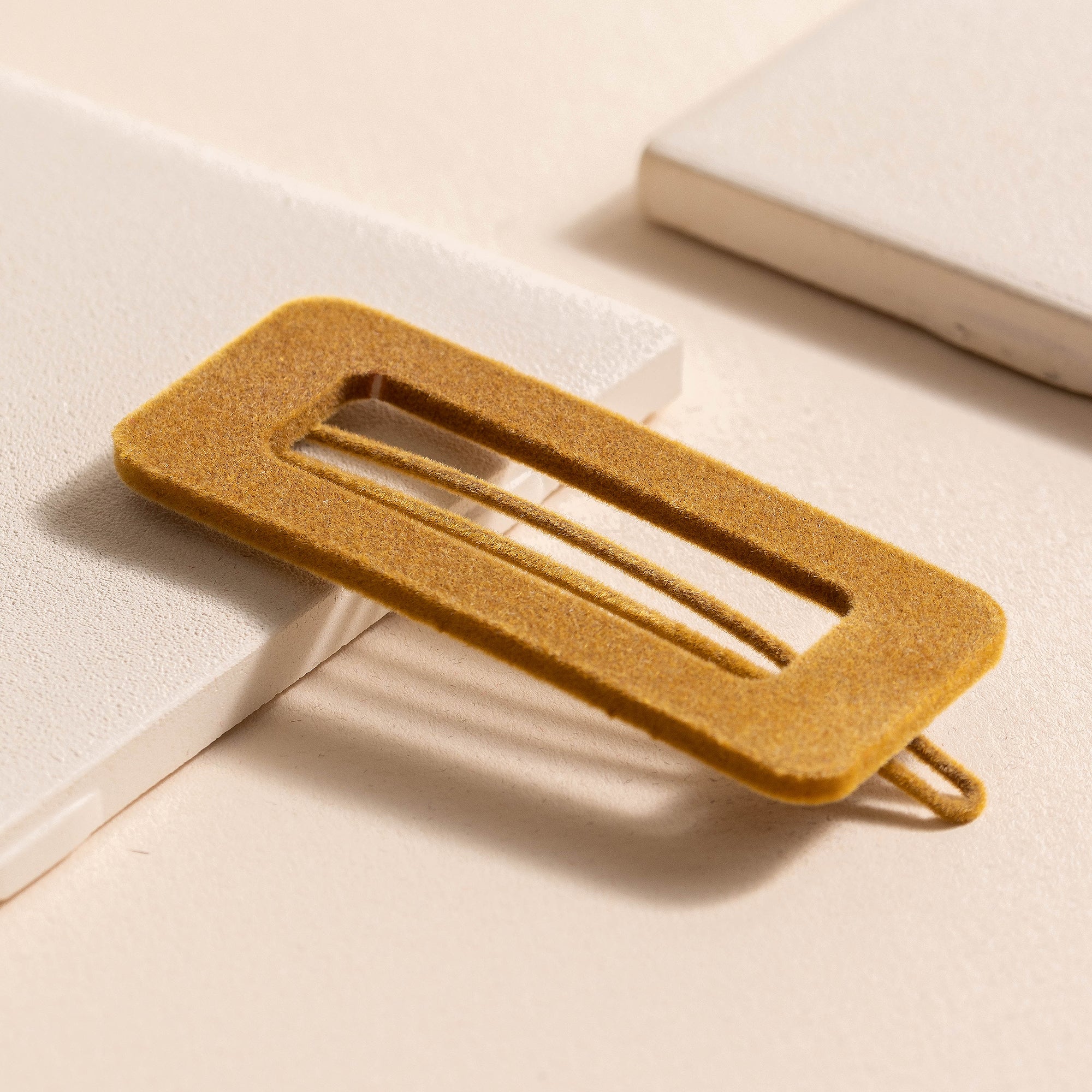 Rectangular Cut Out Velvet Hair Clips