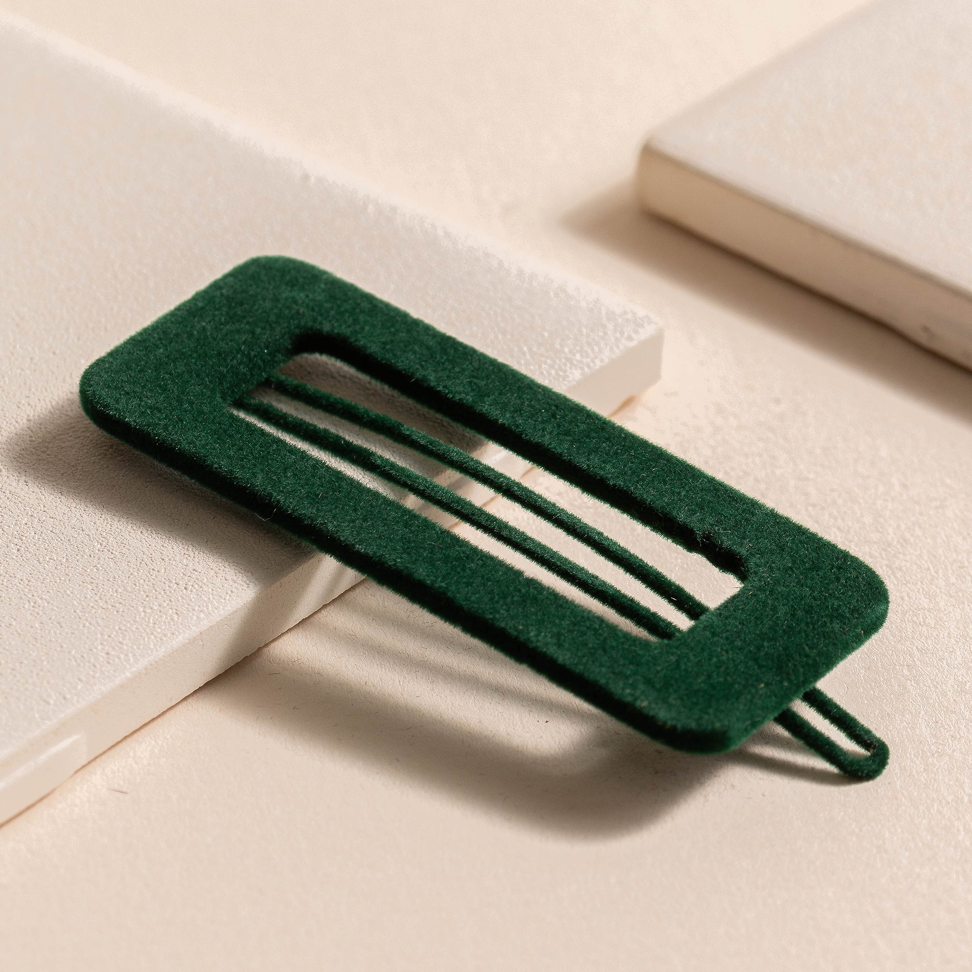 Rectangular Cut Out Velvet Hair Clips