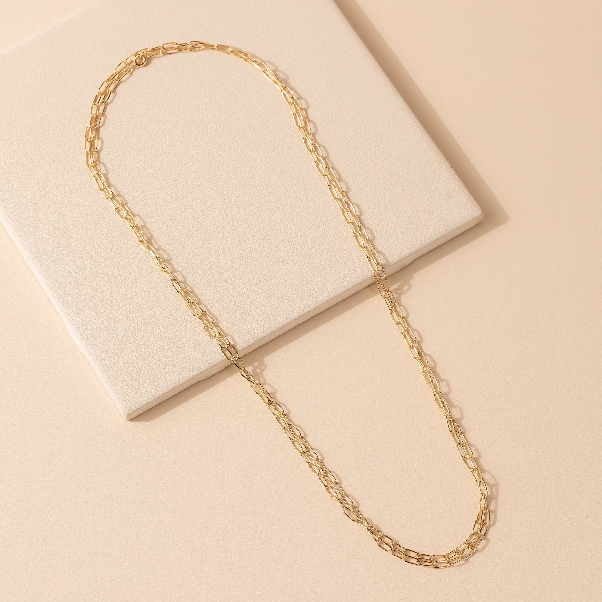 Layered Wrap Chain Link Necklace