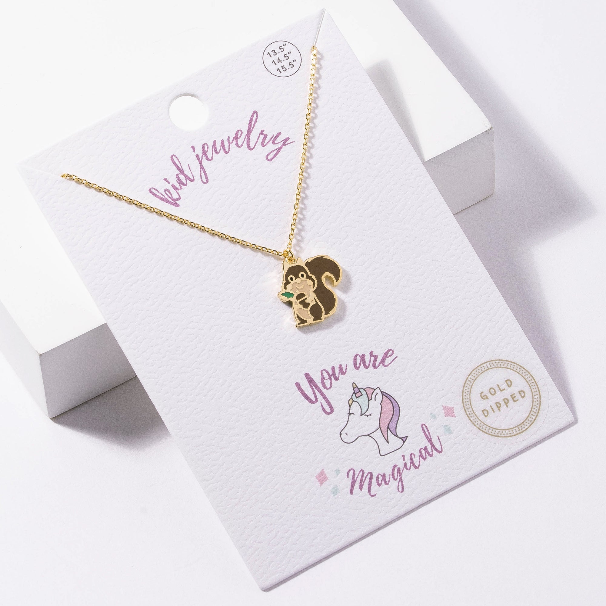Kids Squirrel Charm Necklace