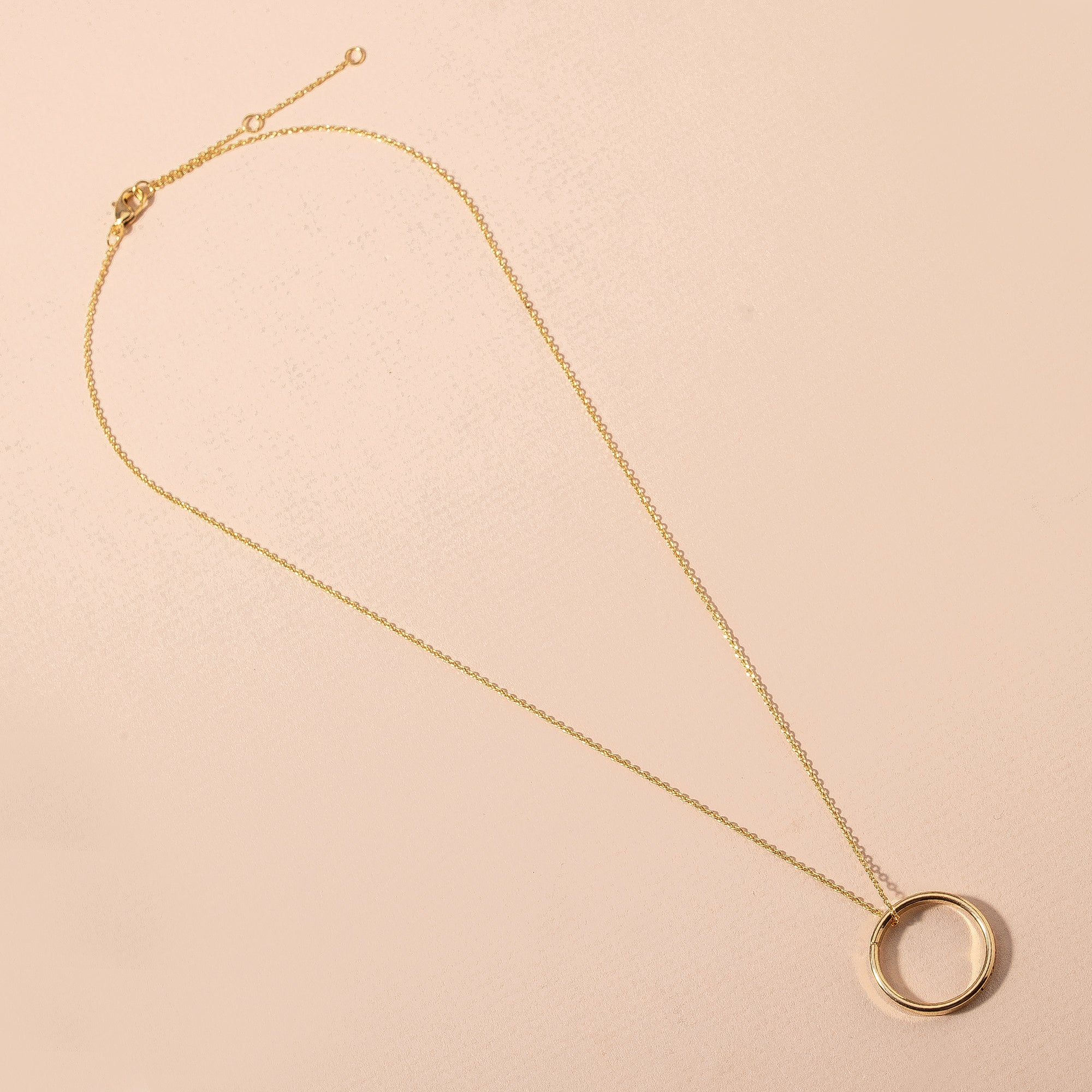 Love Engraved Circle Necklace