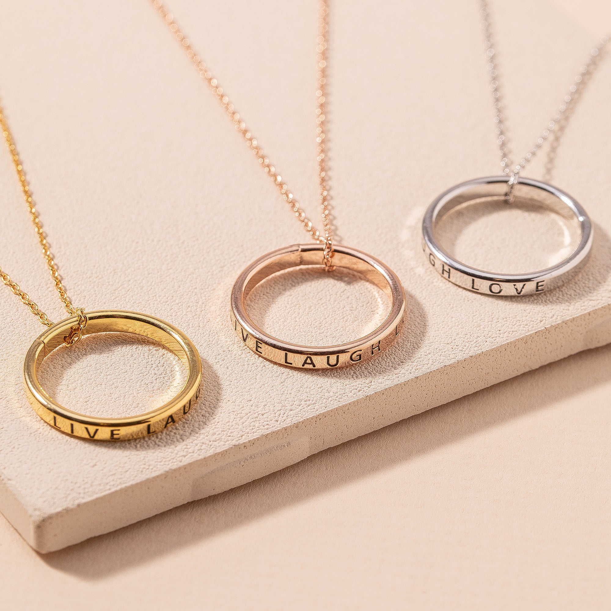 Live Laugh Love Circle Necklace