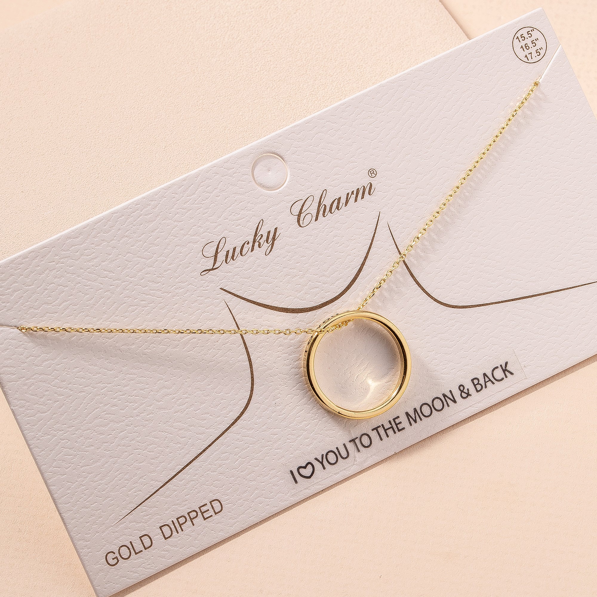 TO THE MOON Circle Pendant Necklace