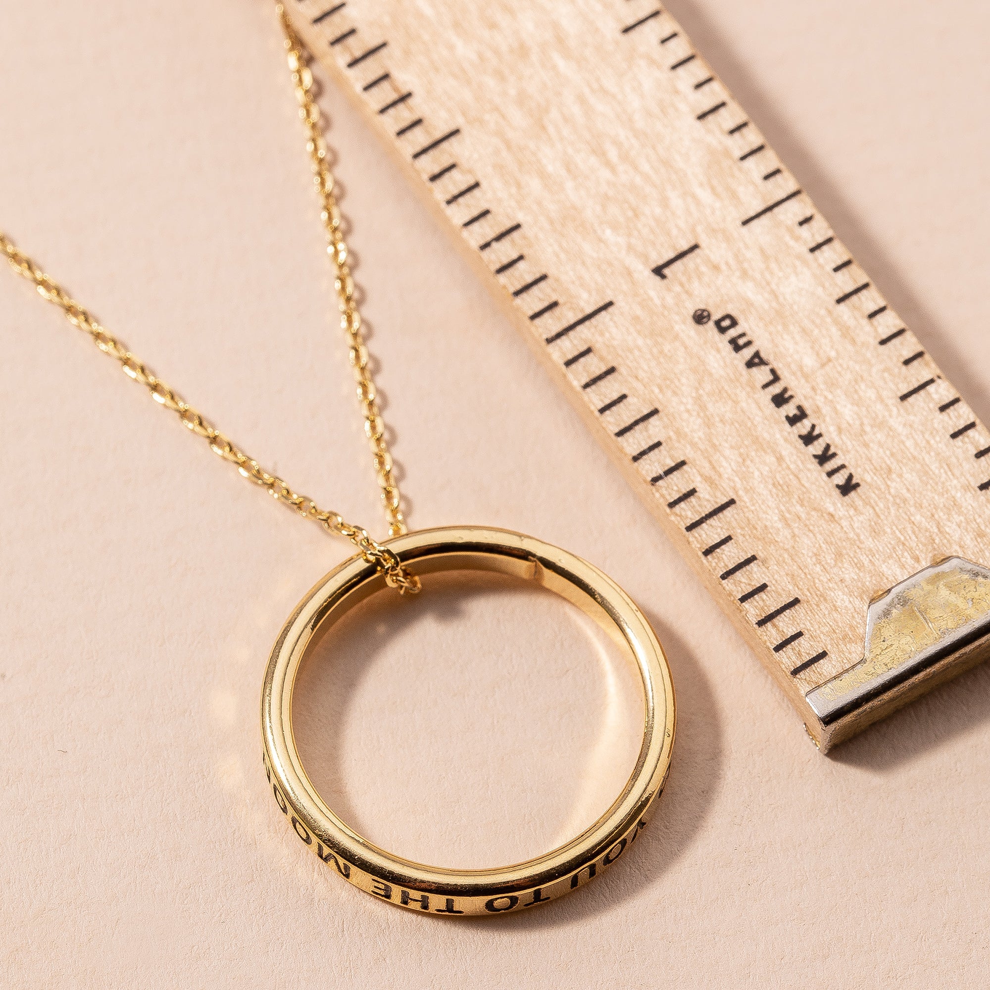 TO THE MOON Circle Pendant Necklace