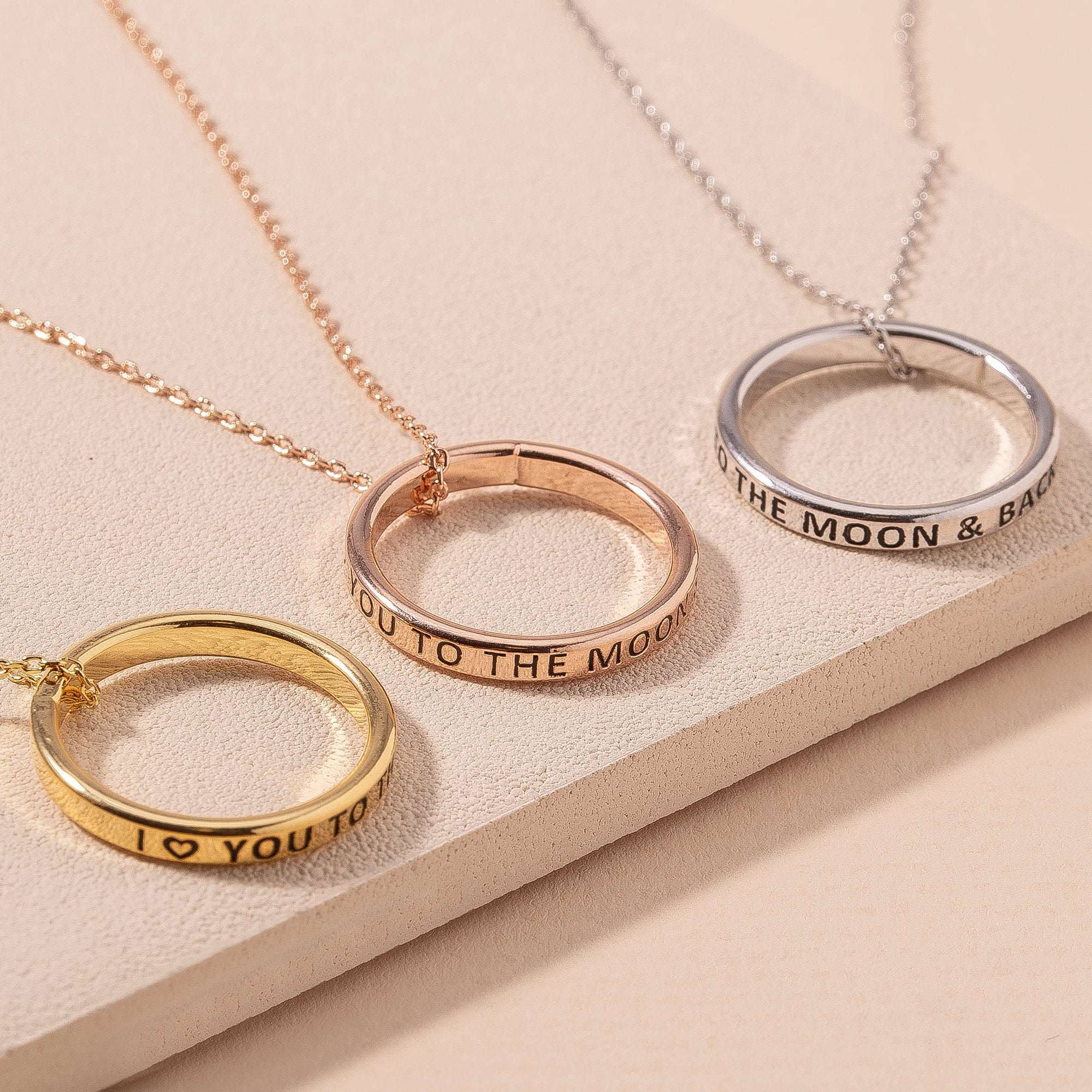 TO THE MOON Circle Pendant Necklace