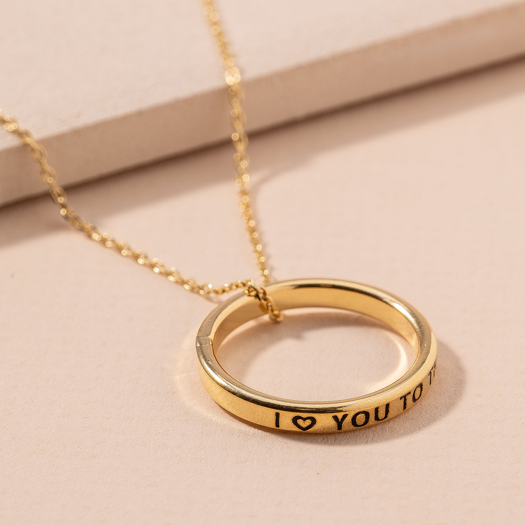 TO THE MOON Circle Pendant Necklace