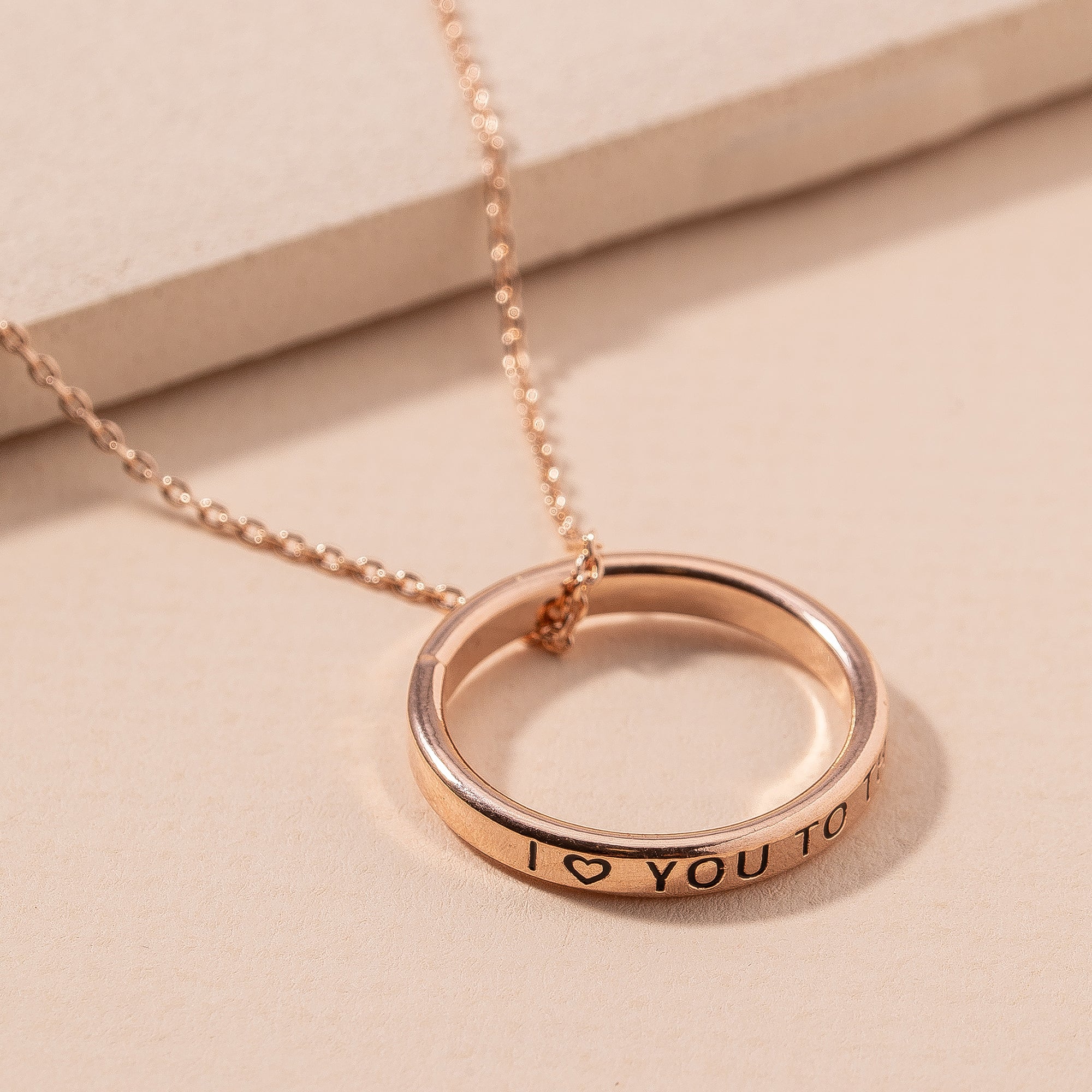 TO THE MOON Circle Pendant Necklace