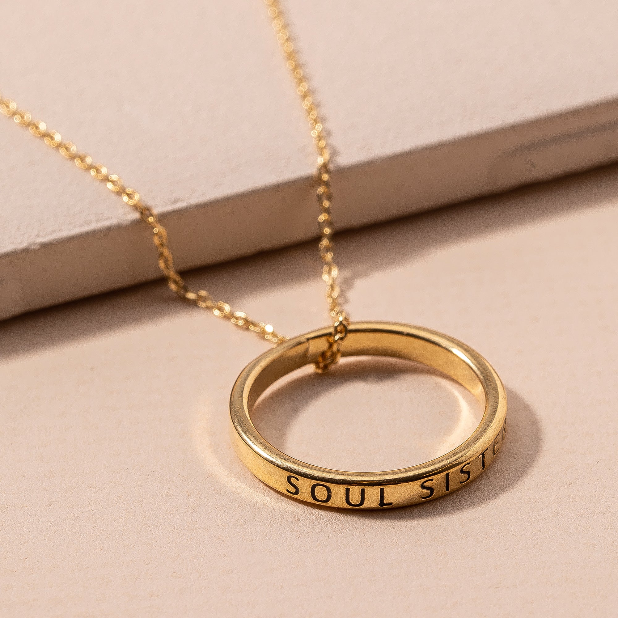 SOUL SISTERS Circle Pendant Necklace