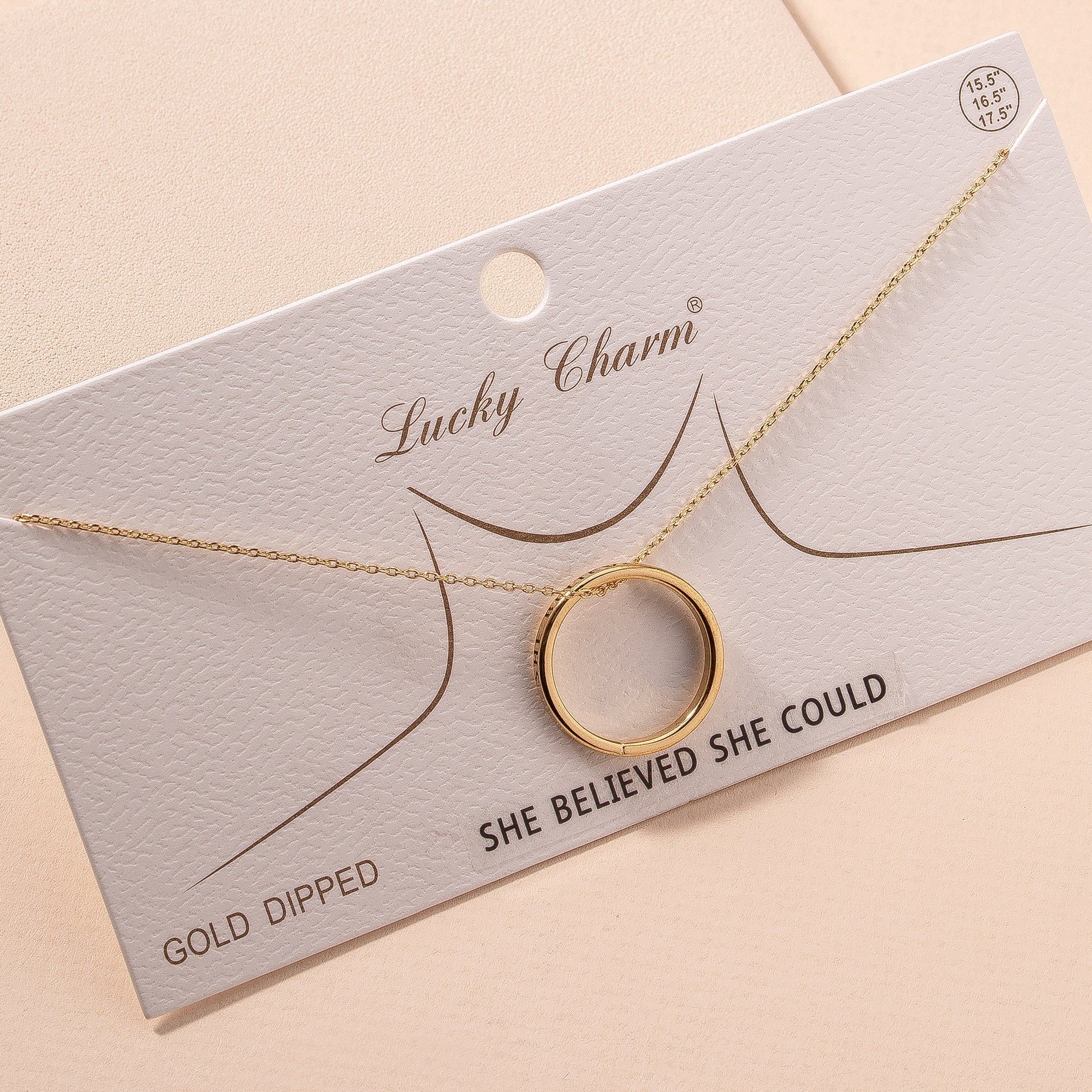 She Believed Circle Pendant Necklace