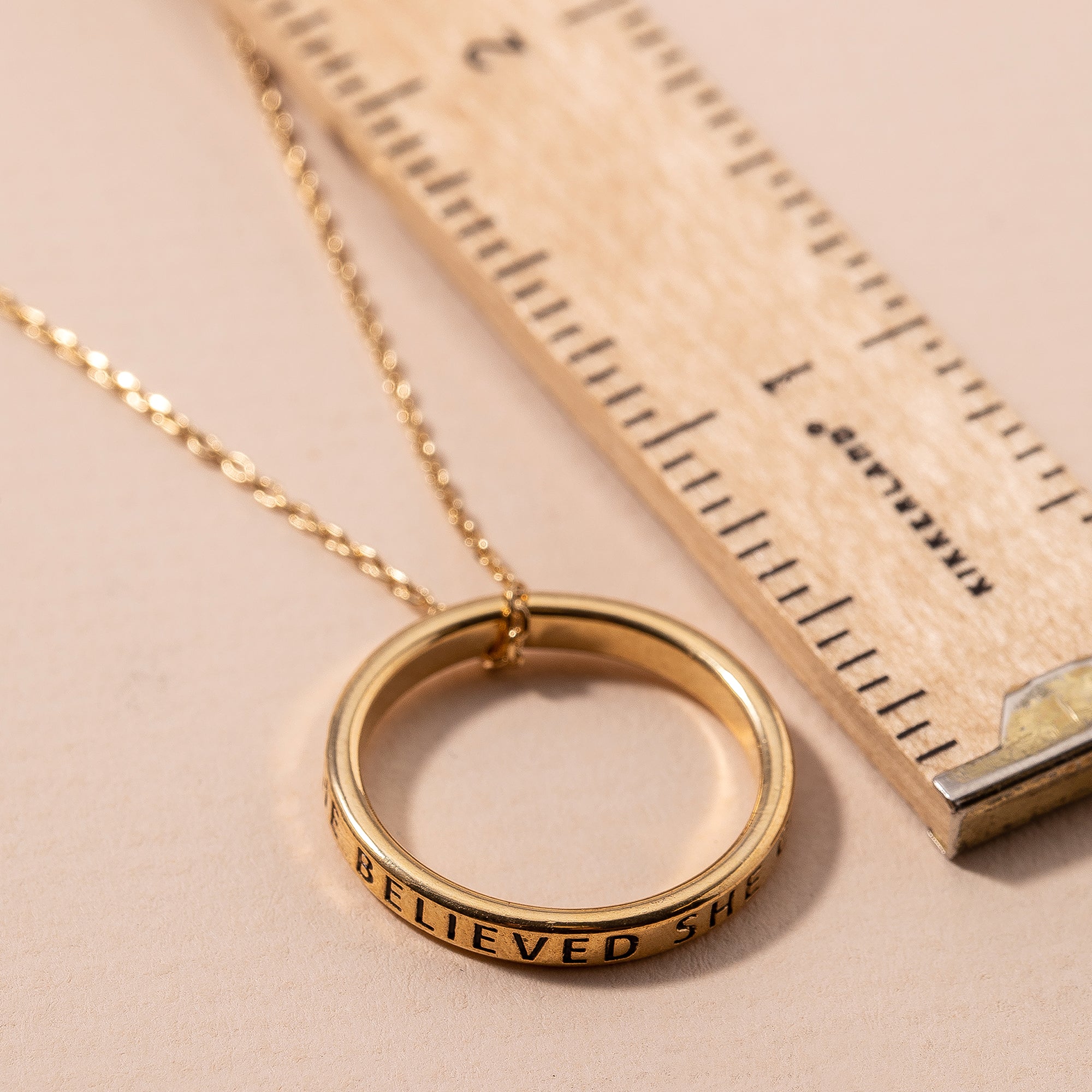 She Believed Circle Pendant Necklace