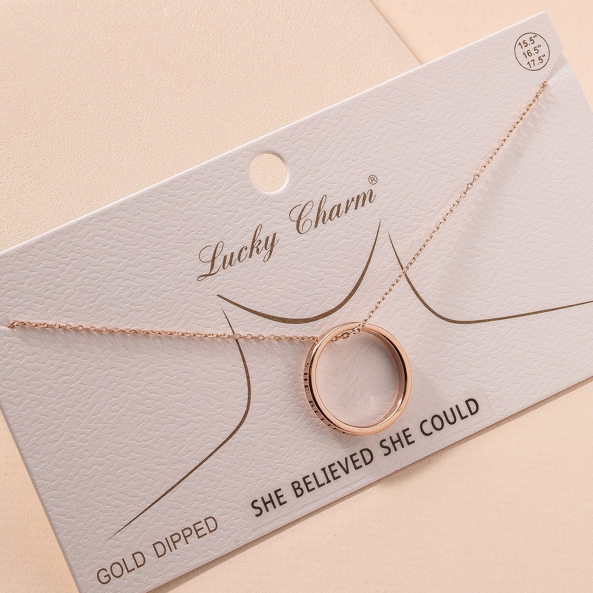 She Believed Circle Pendant Necklace