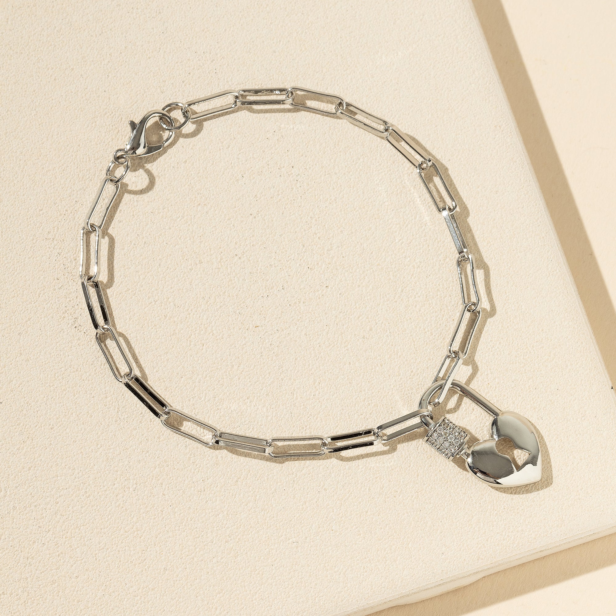 Lock Heart Charm Bracelet