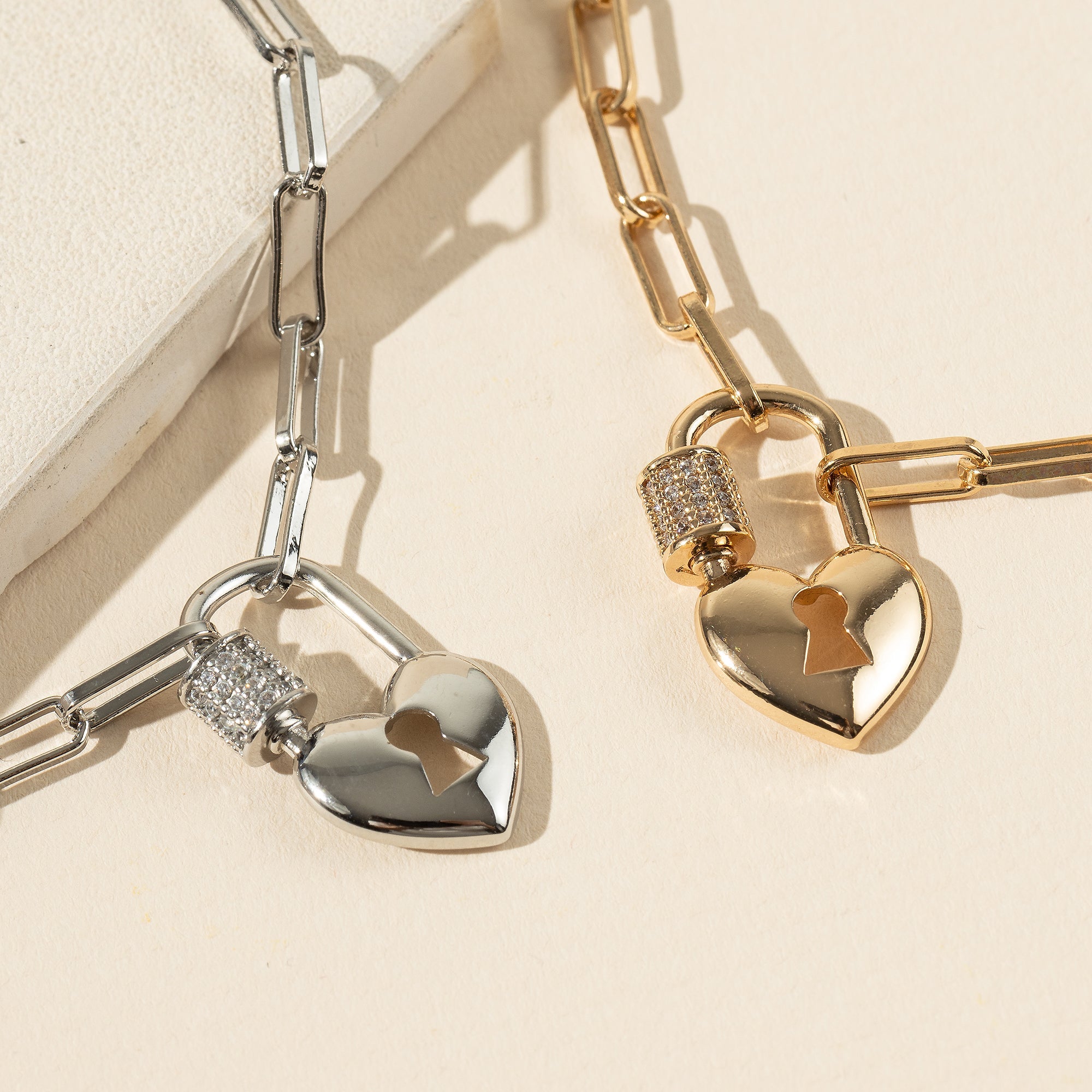 Lock Heart Charm Bracelet