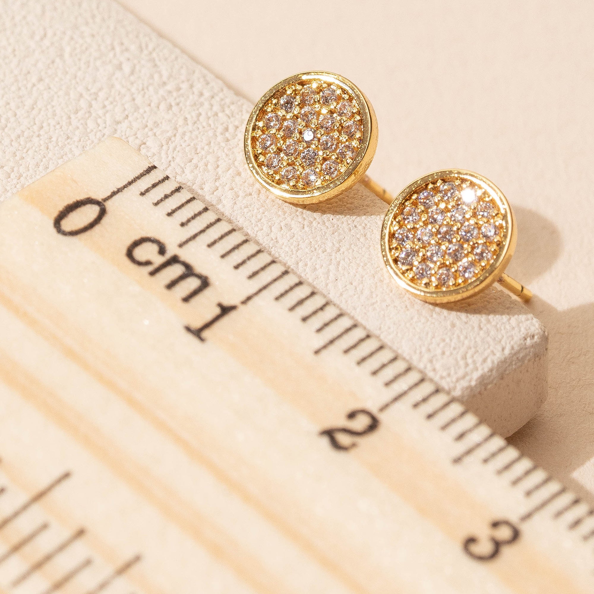 Circle CZ Stud Earrings