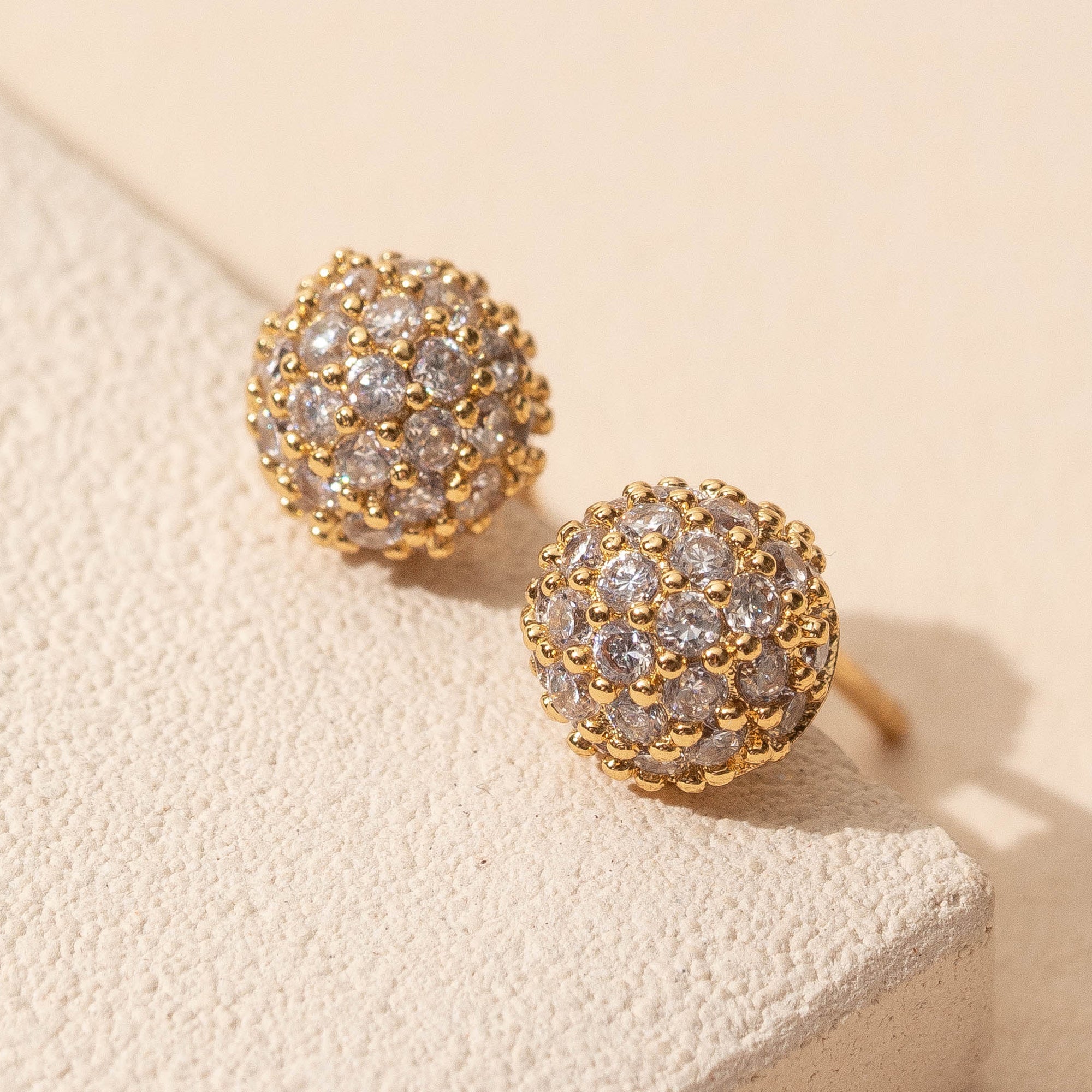 CZ Ball Stud Earrings