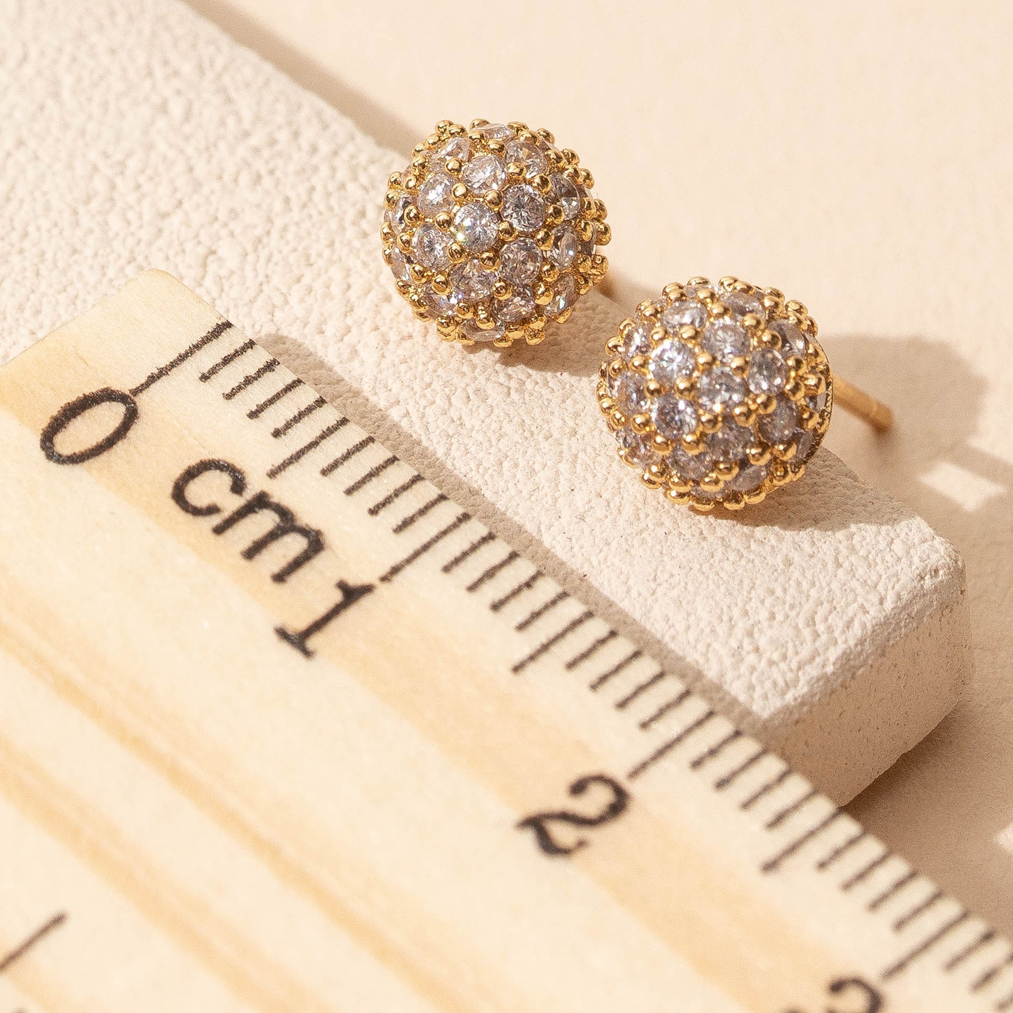 CZ Ball Stud Earrings