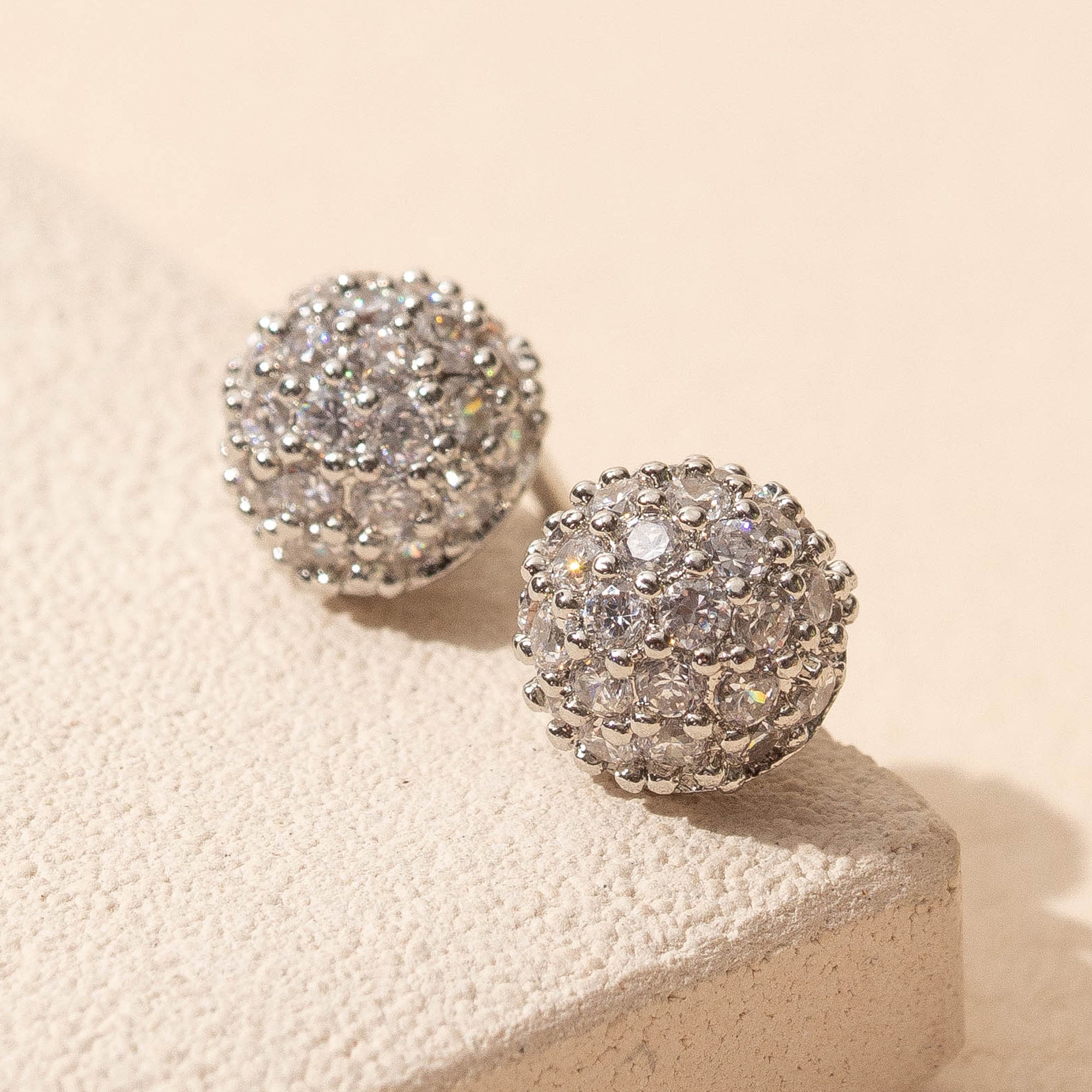 CZ Ball Stud Earrings