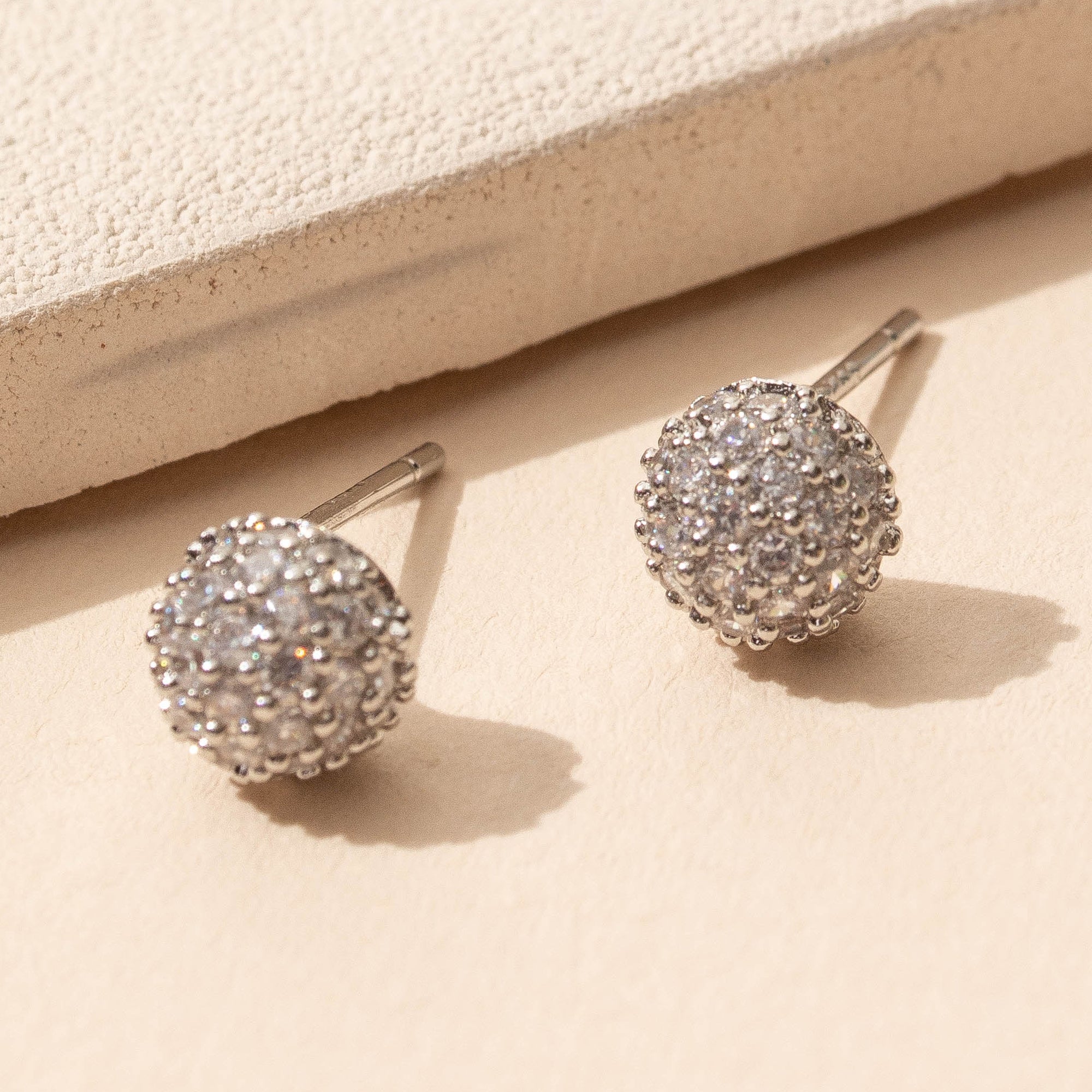 CZ Ball Stud Earrings