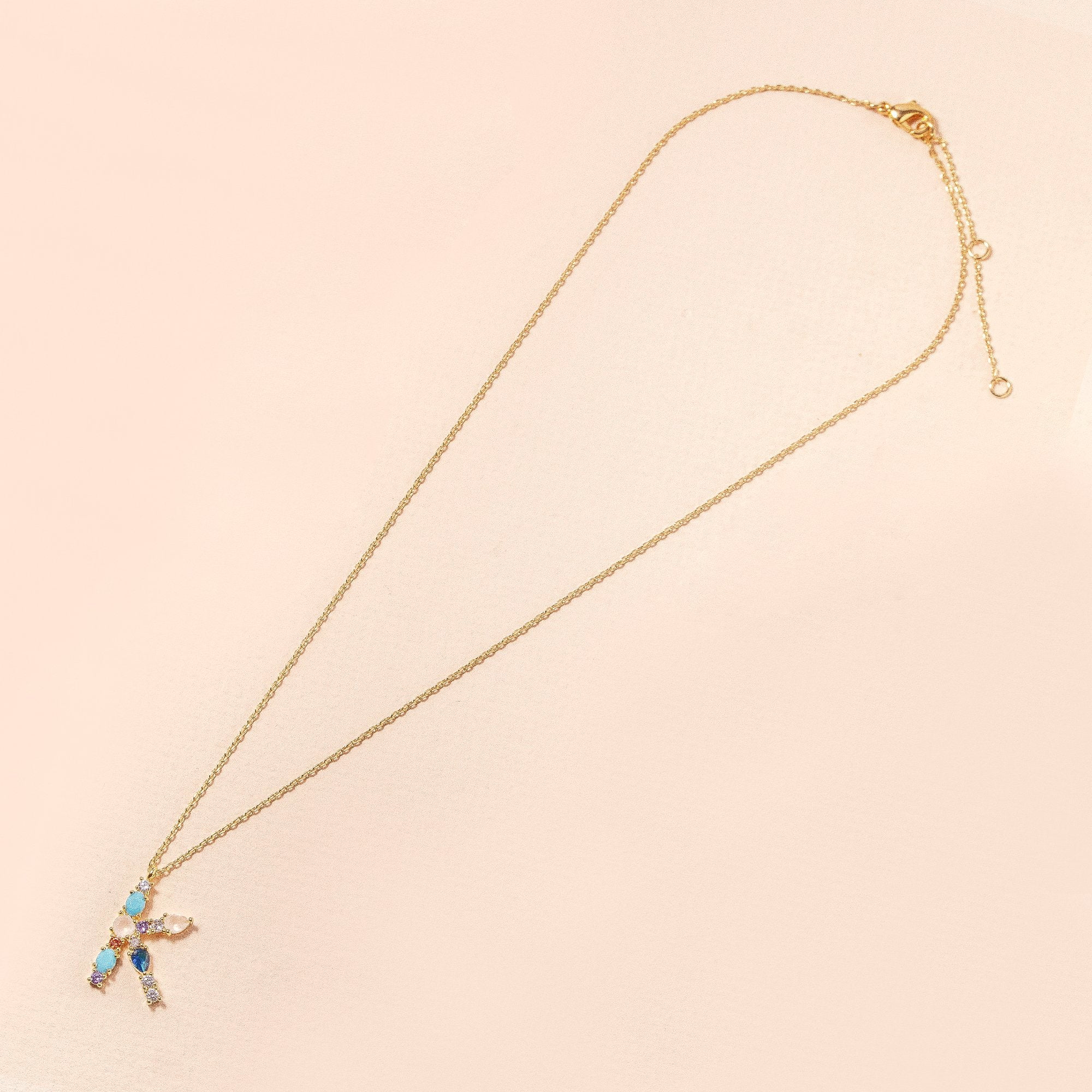 Rhinestones Initial Necklace