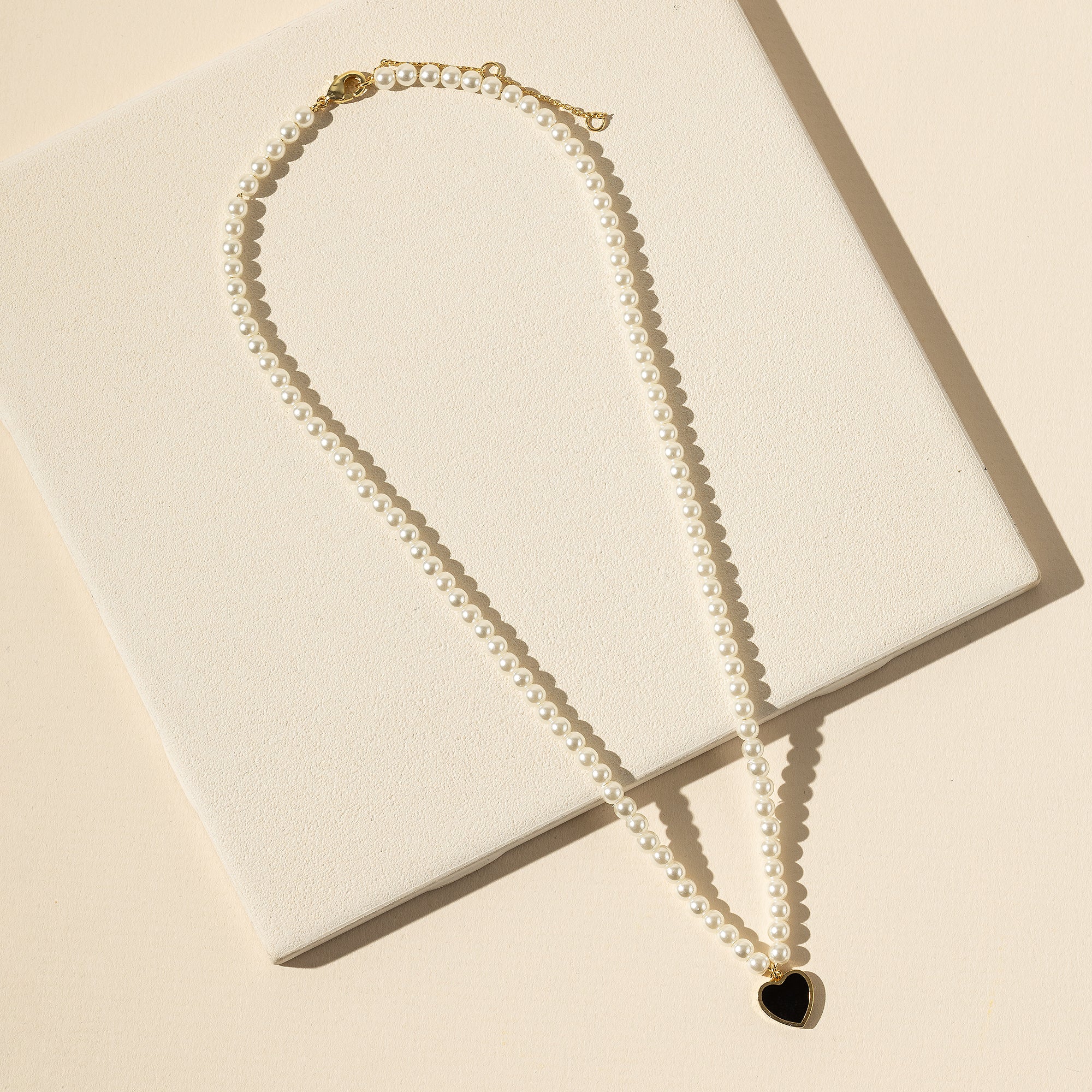 Pearl Heart Charm Necklace