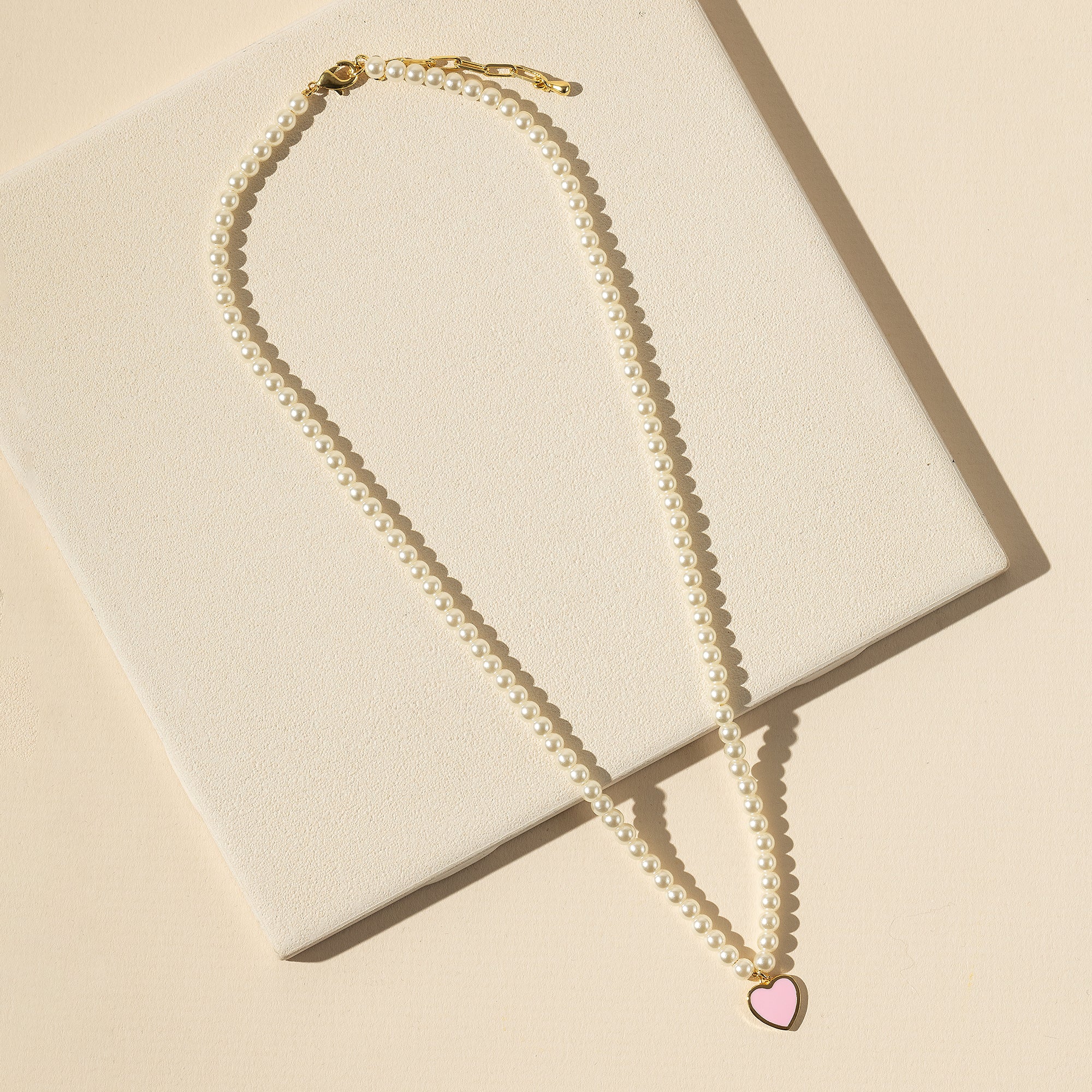 Pearl Heart Charm Necklace