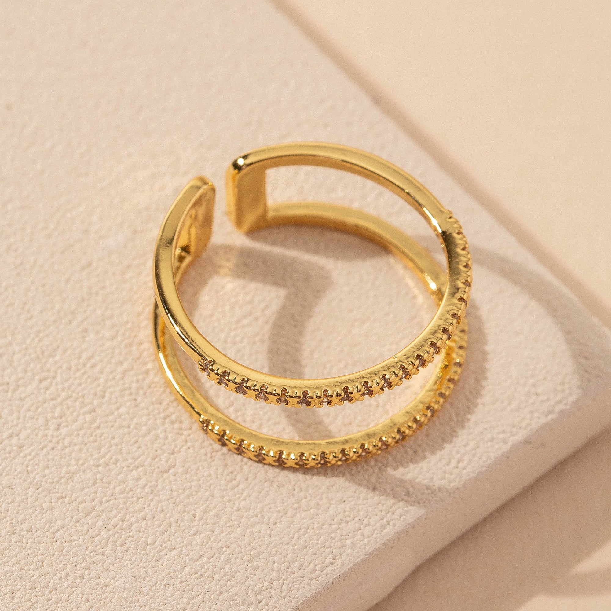 Double Open CZ Ring