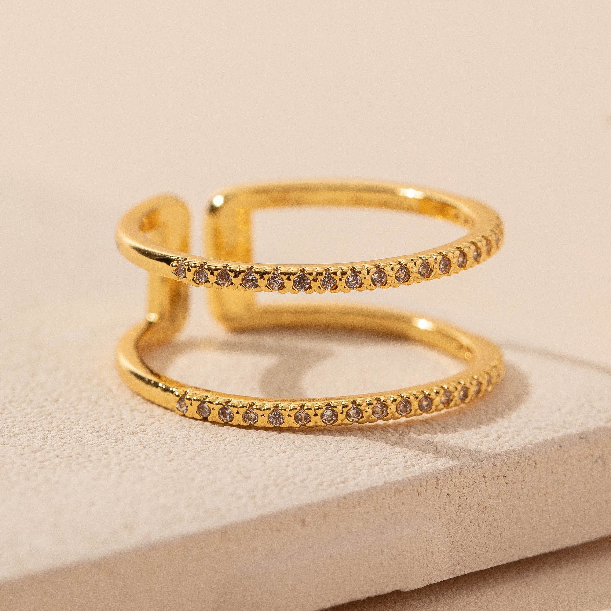 Double Open CZ Ring