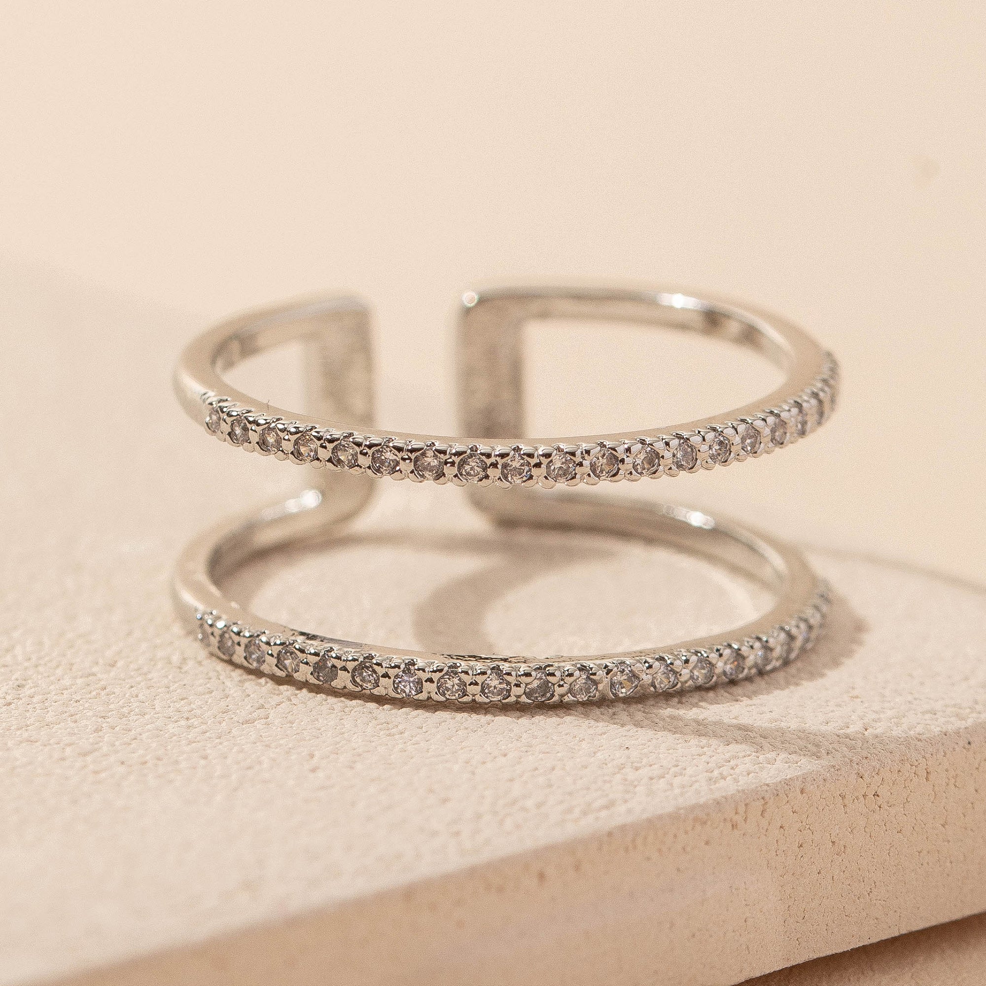 Double Open CZ Ring
