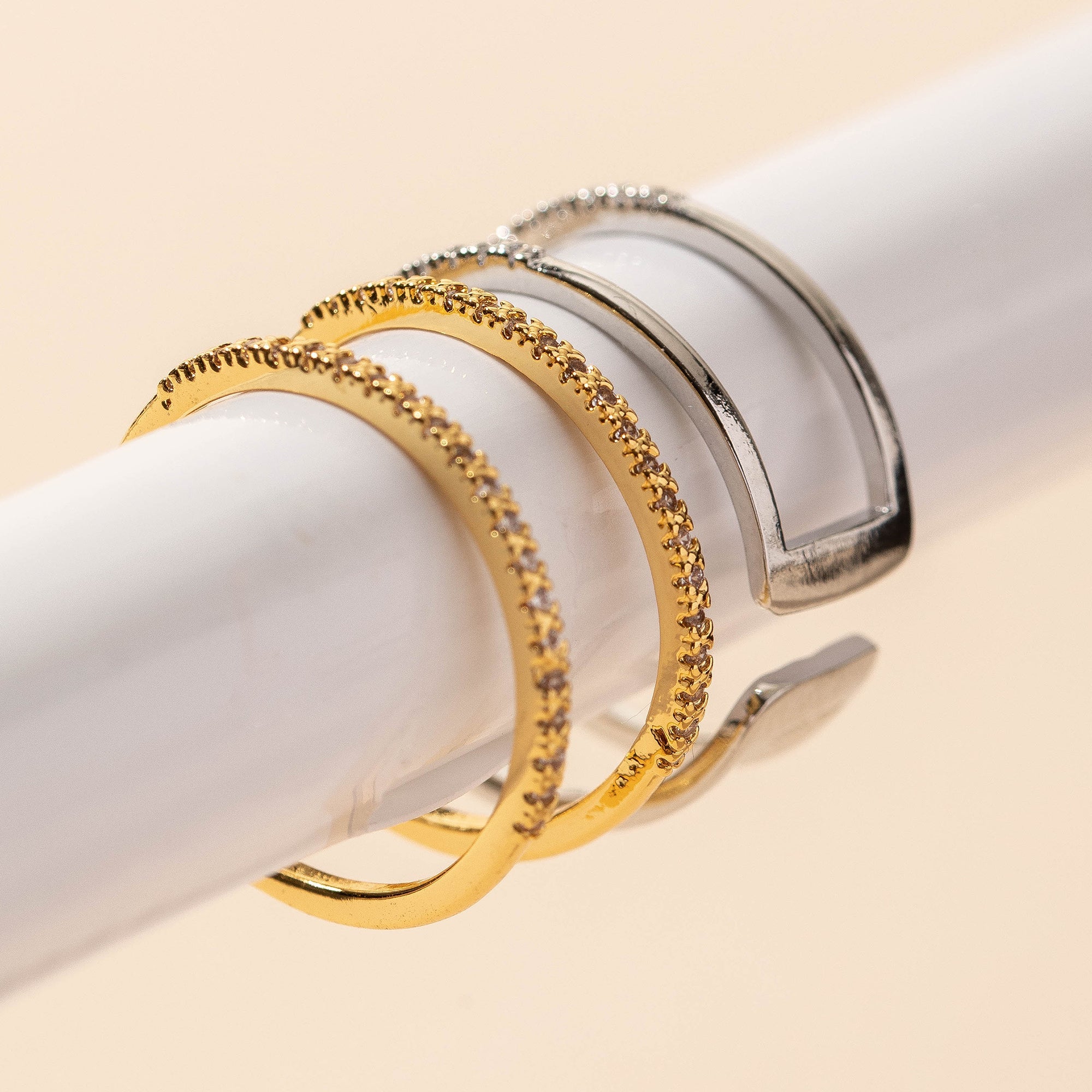 Double Open CZ Ring